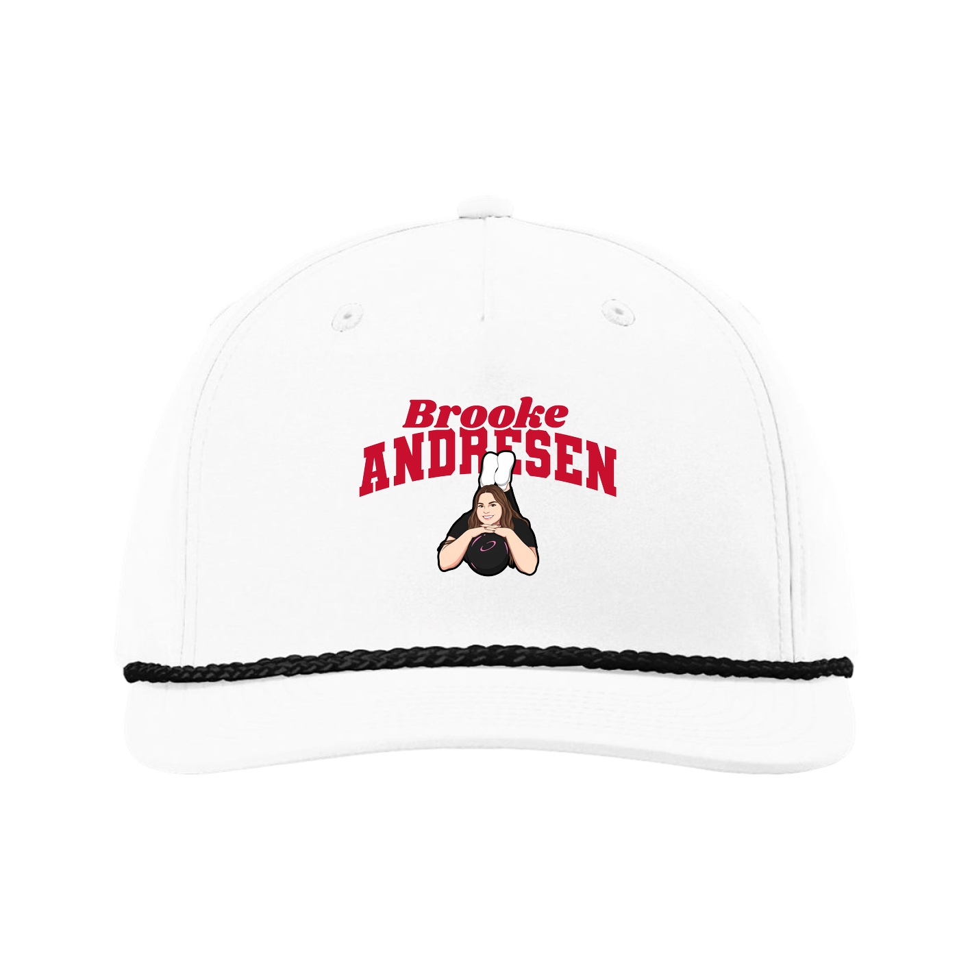 Five-Panel Classic Rope Cap — Signature Arch in White