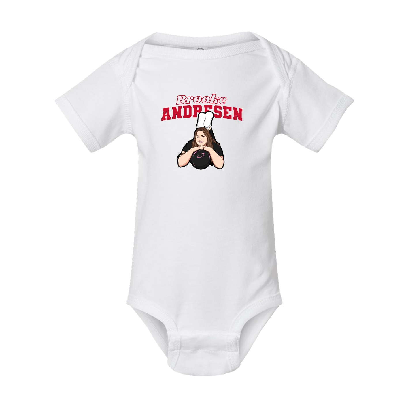 Baby Onesie — Name Arch in White