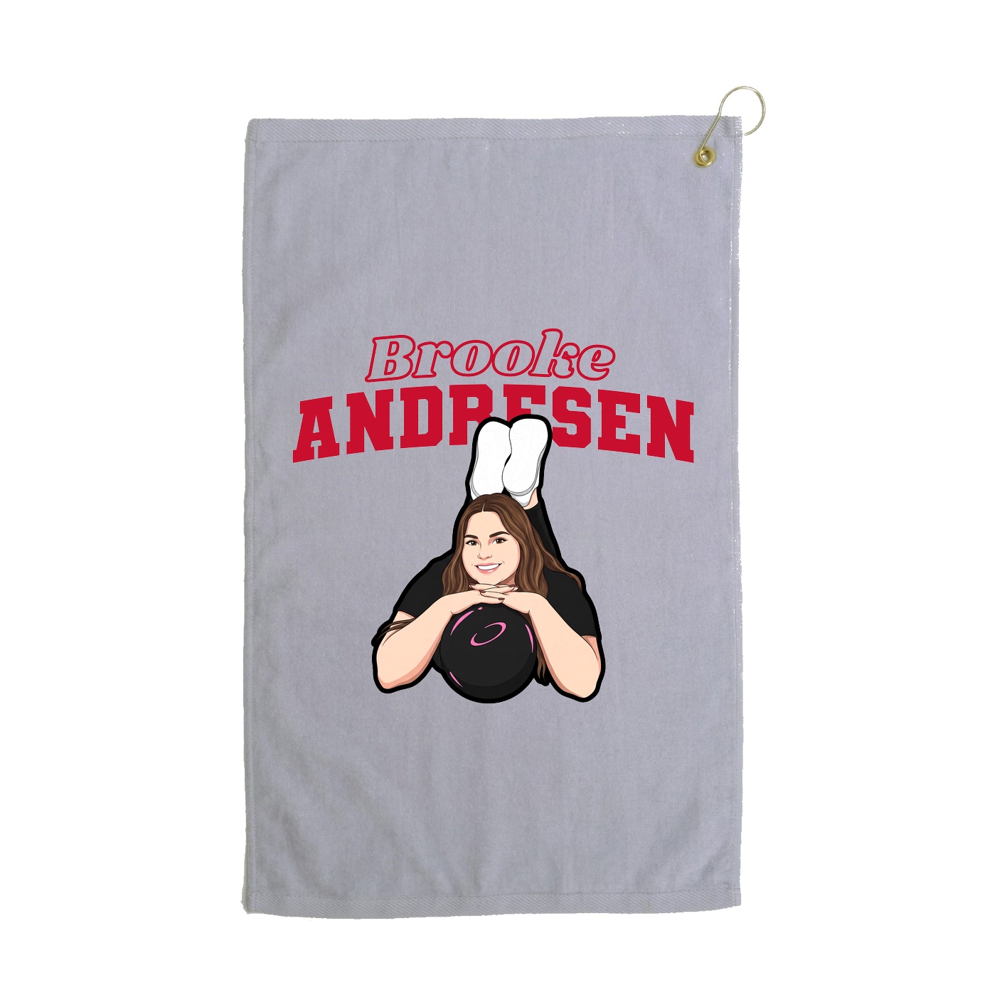 Golf Towel — Name Arch in Grey