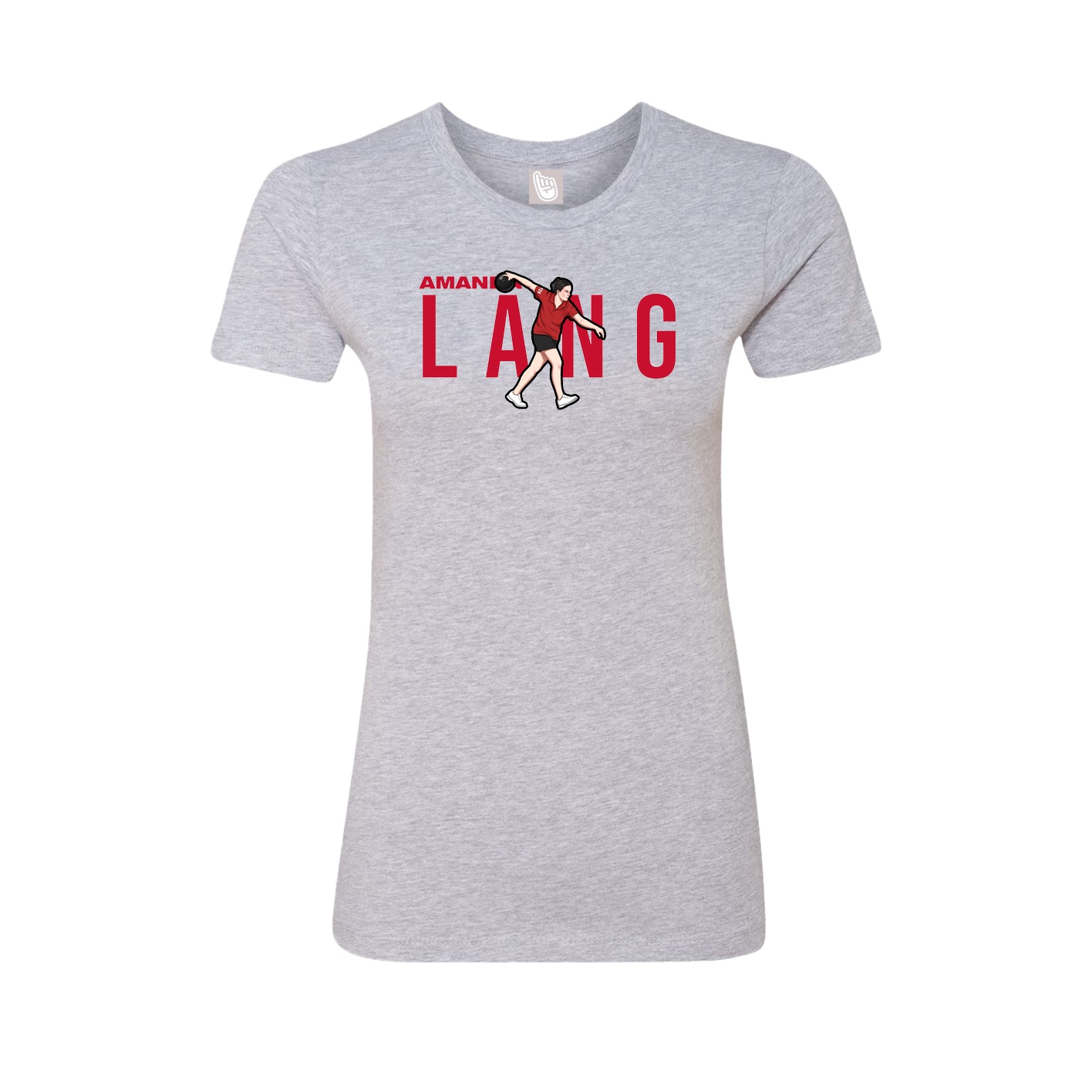 Fitted Women's Tee — Player Name in Grey