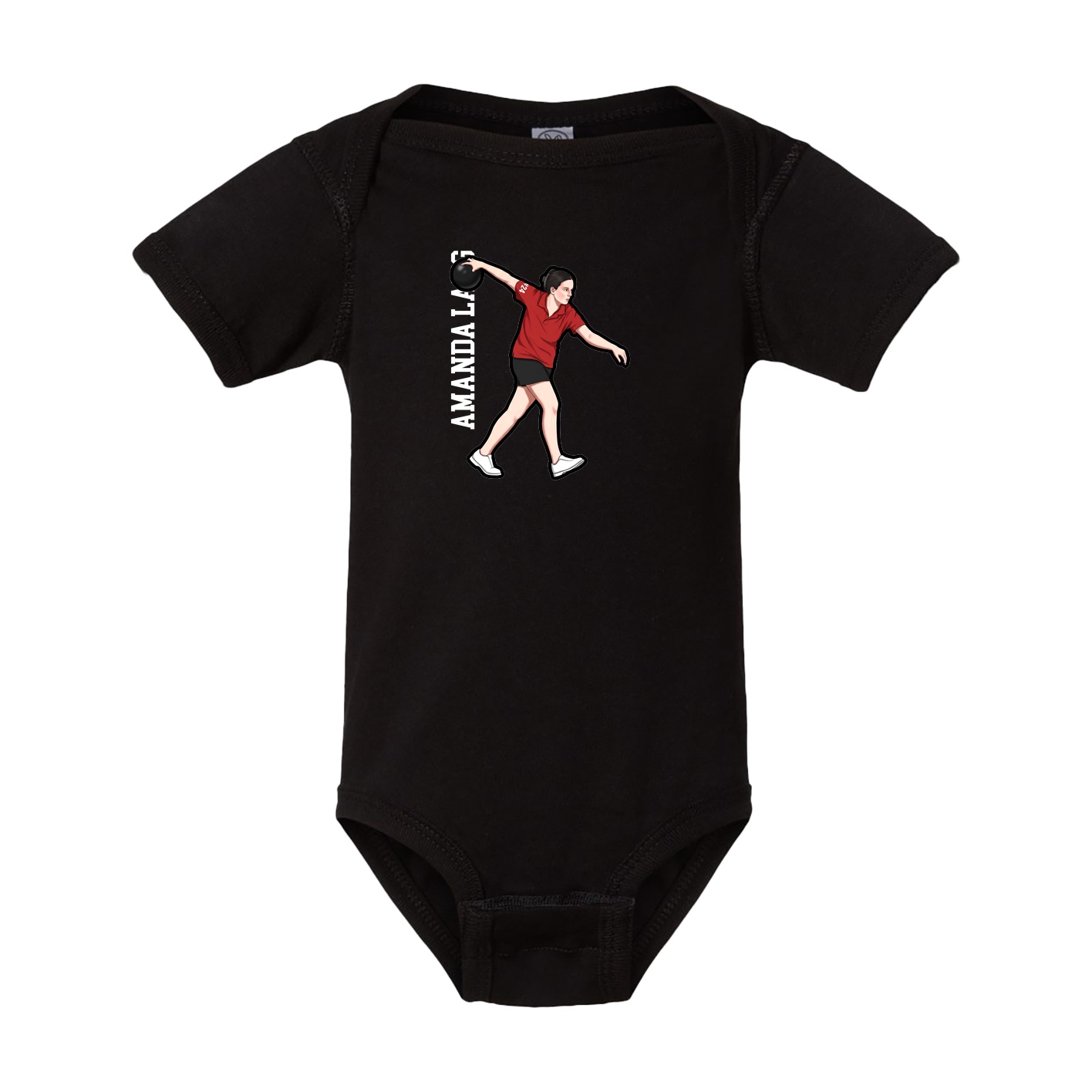 Baby Onesie — Name Vertical in Black