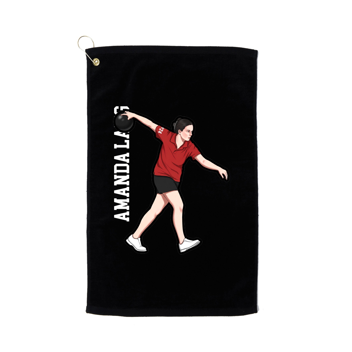Golf Towel — Name Vertical in Black