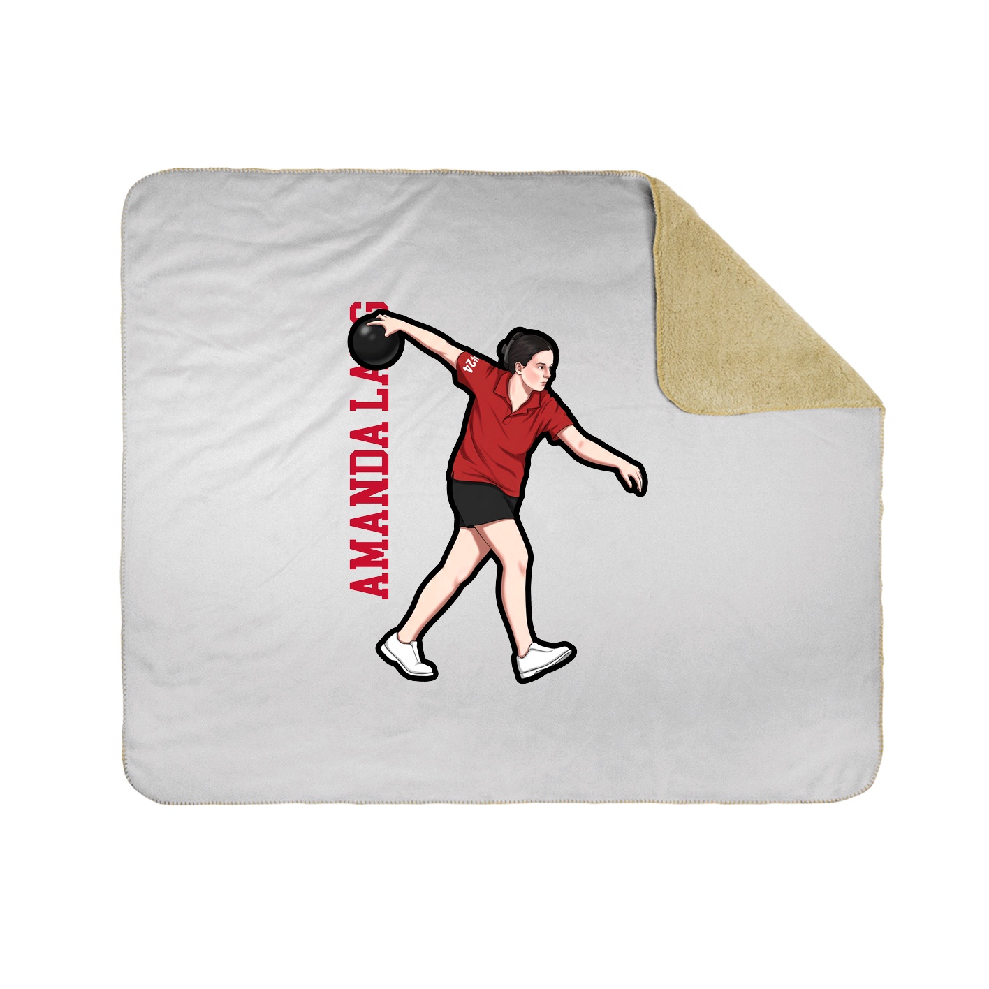 Throw Blanket — Name Vertical in White