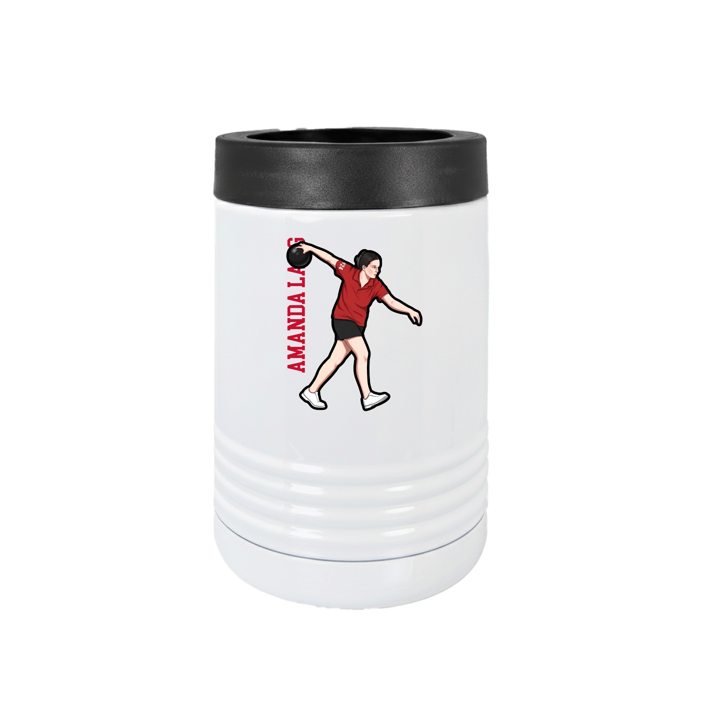 Beverage Holder — Name Vertical in White