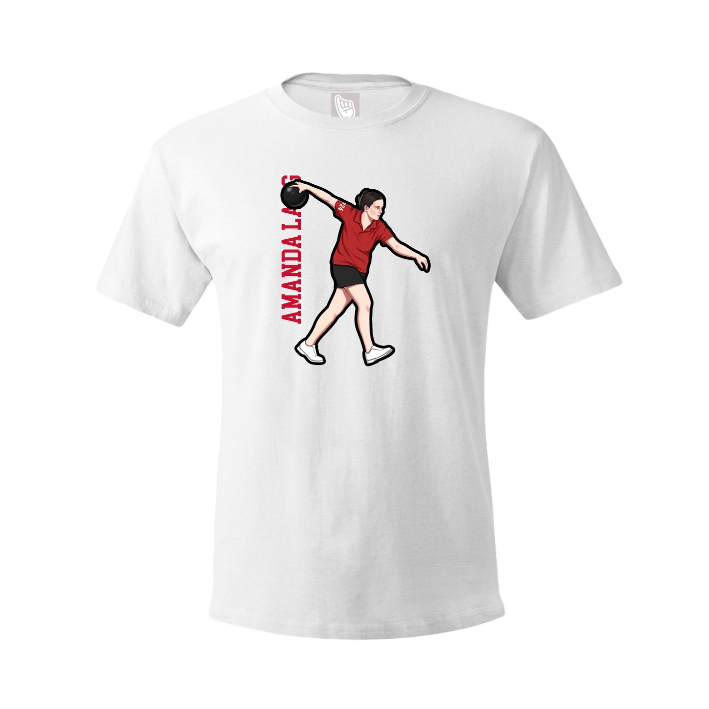 Youth Tee — Name Vertical in White