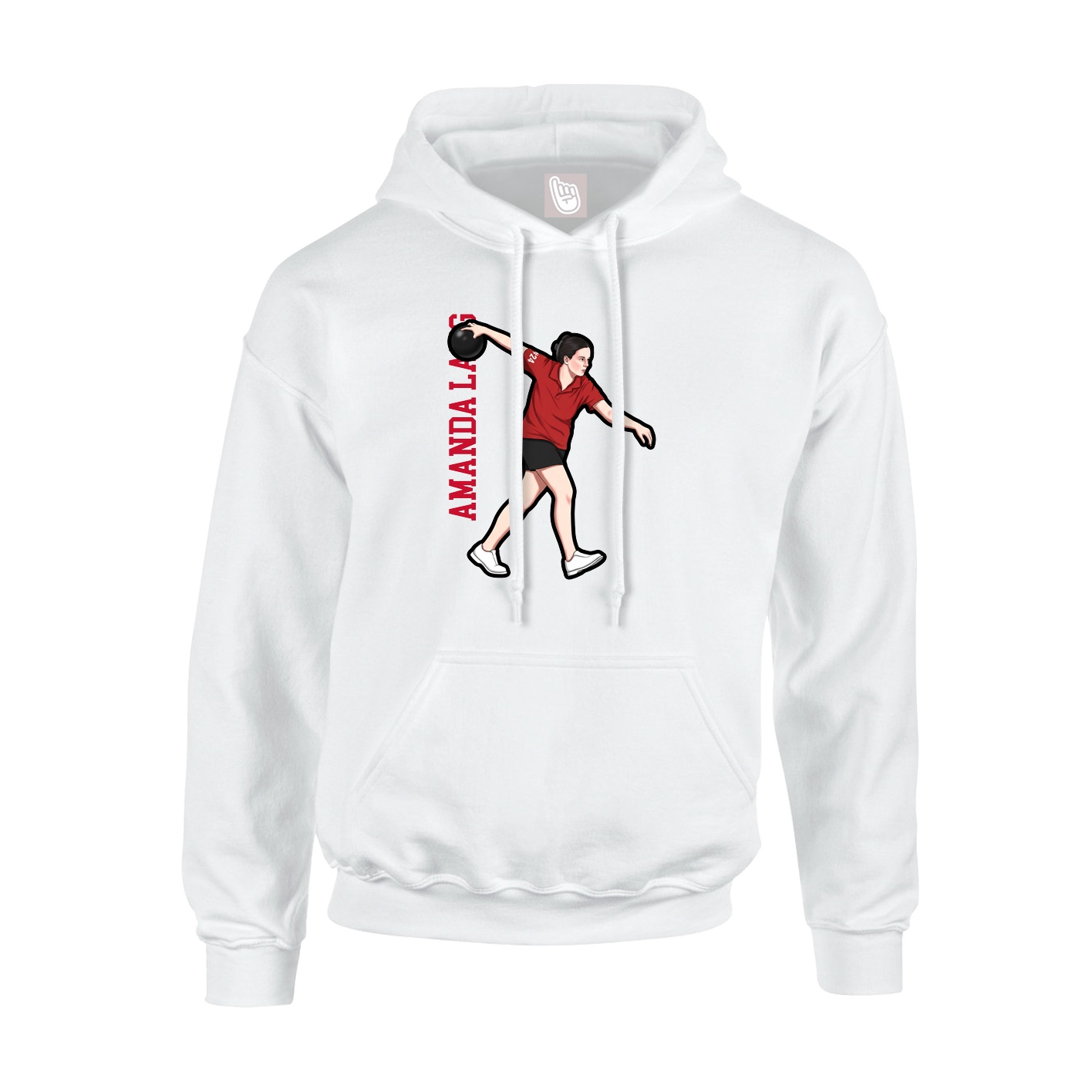 Hoodie — Name Vertical in White