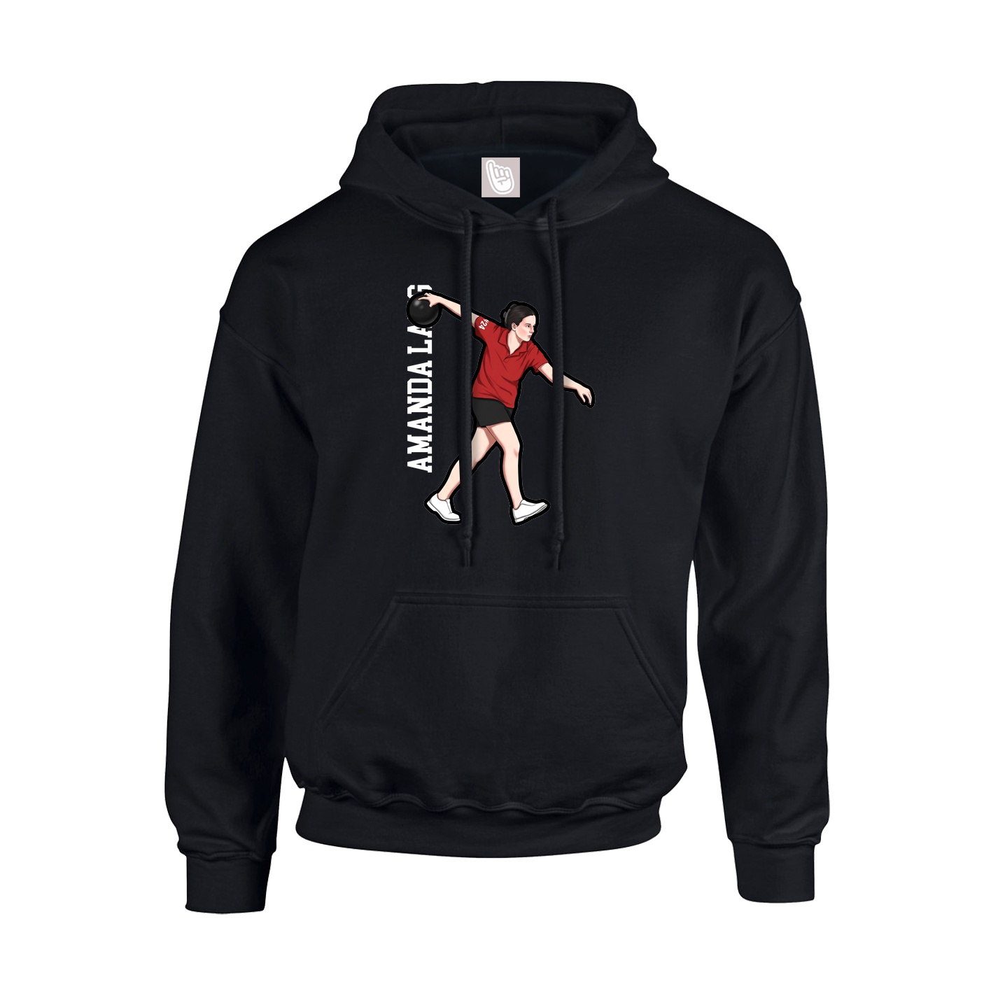 Youth Hoodie — Name Vertical in Black
