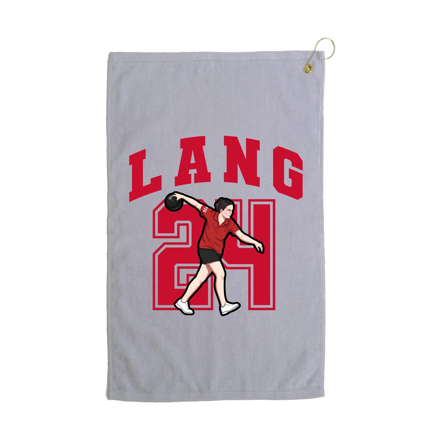 Golf Towel — Number in Grey