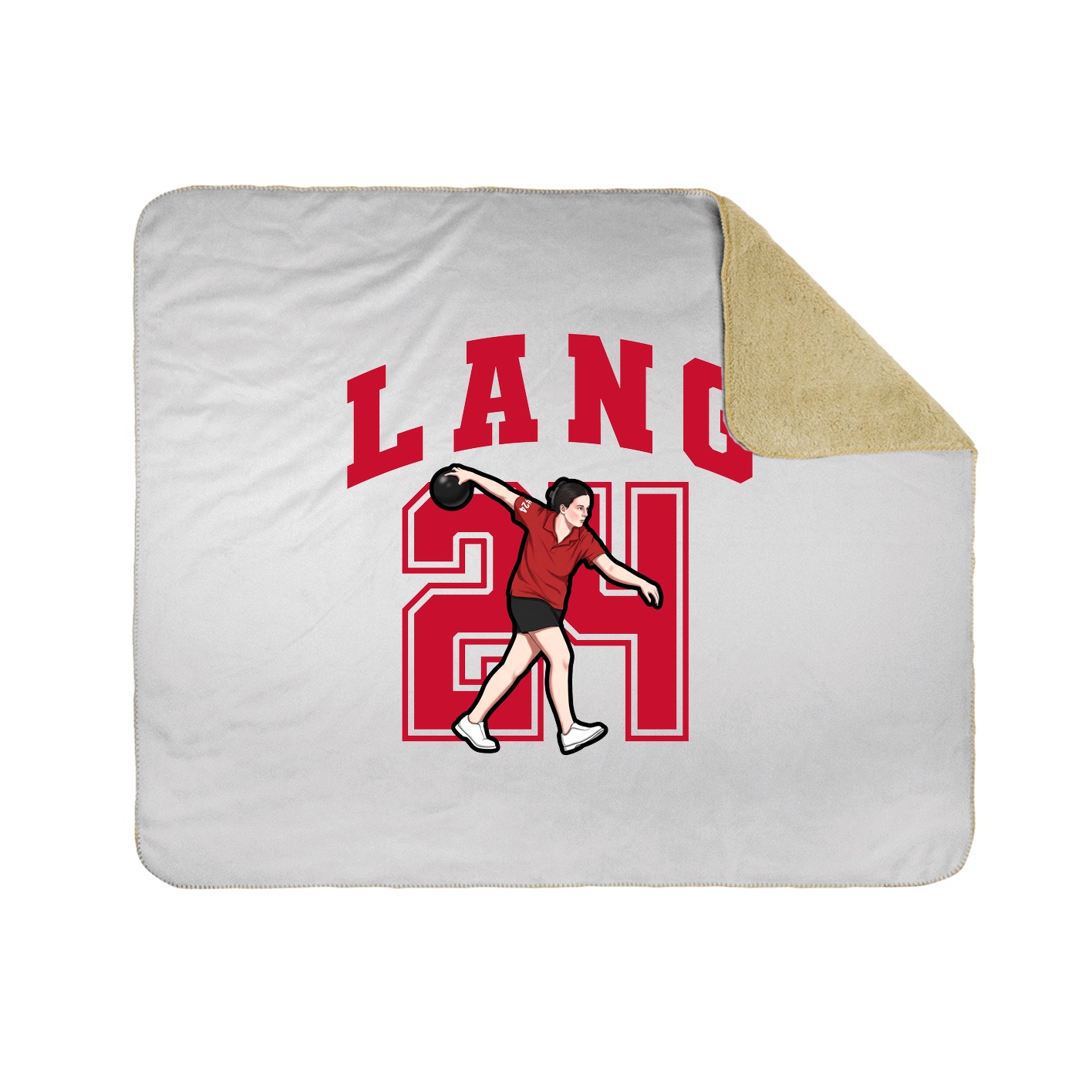 Throw Blanket — Number in White