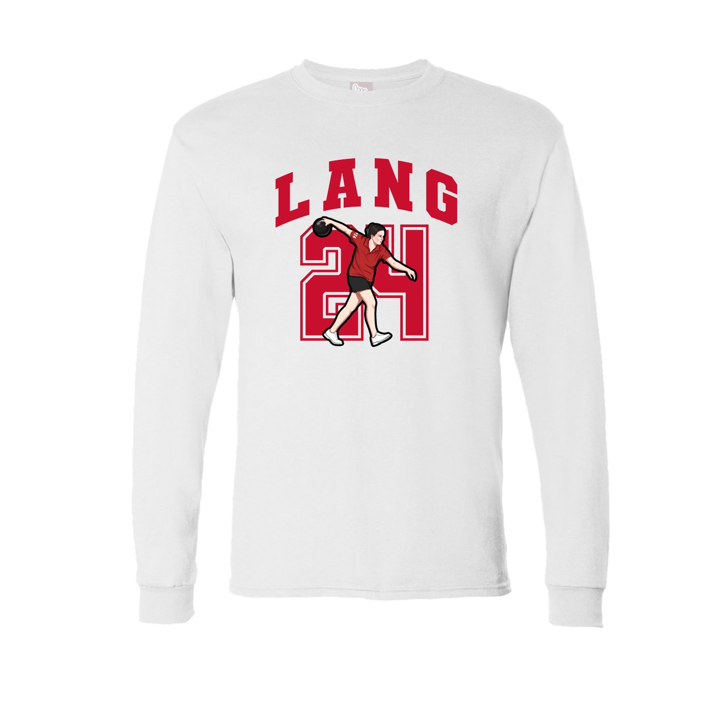 Long Sleeve Tee — Number in White