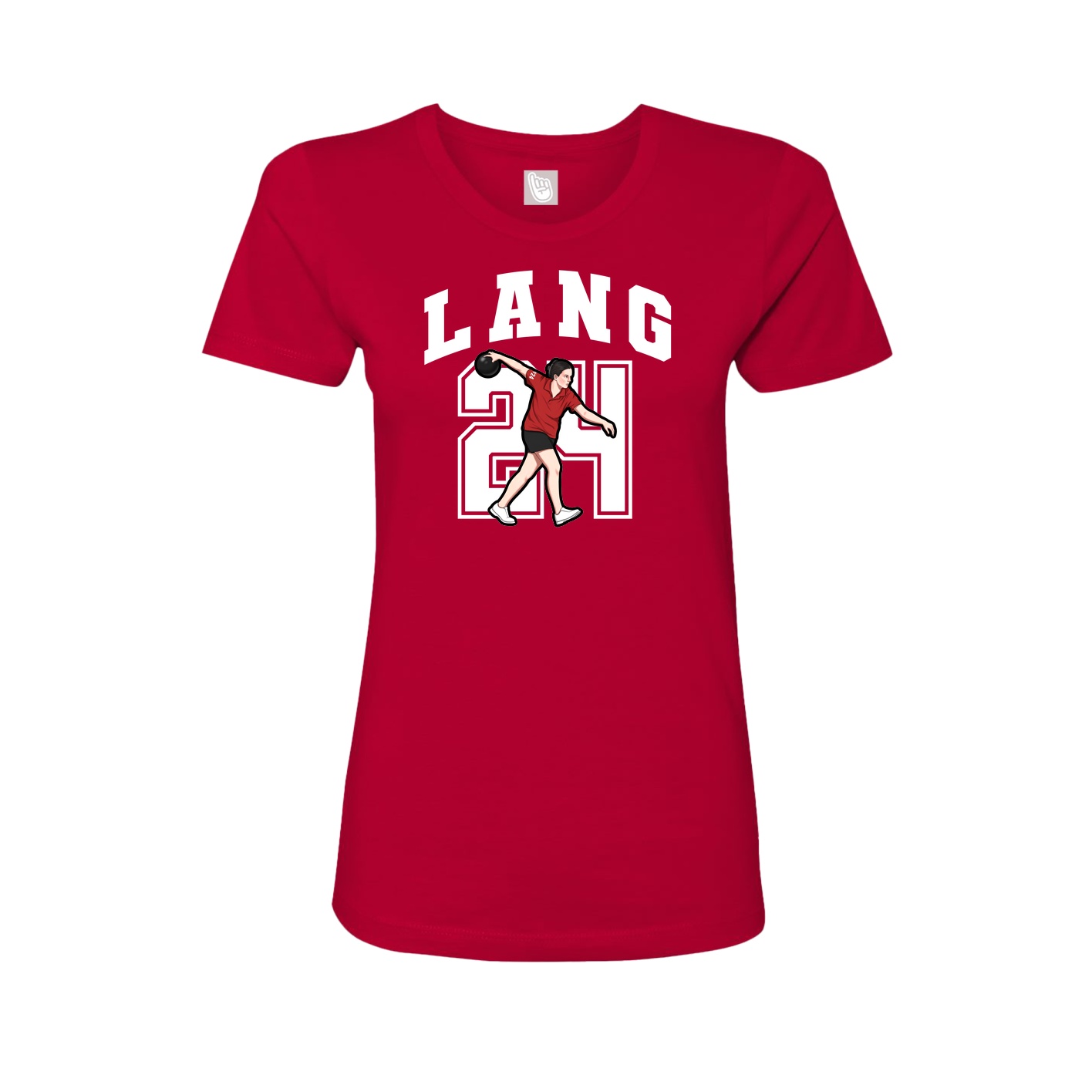 Fitted Women's Tee — Number in Red