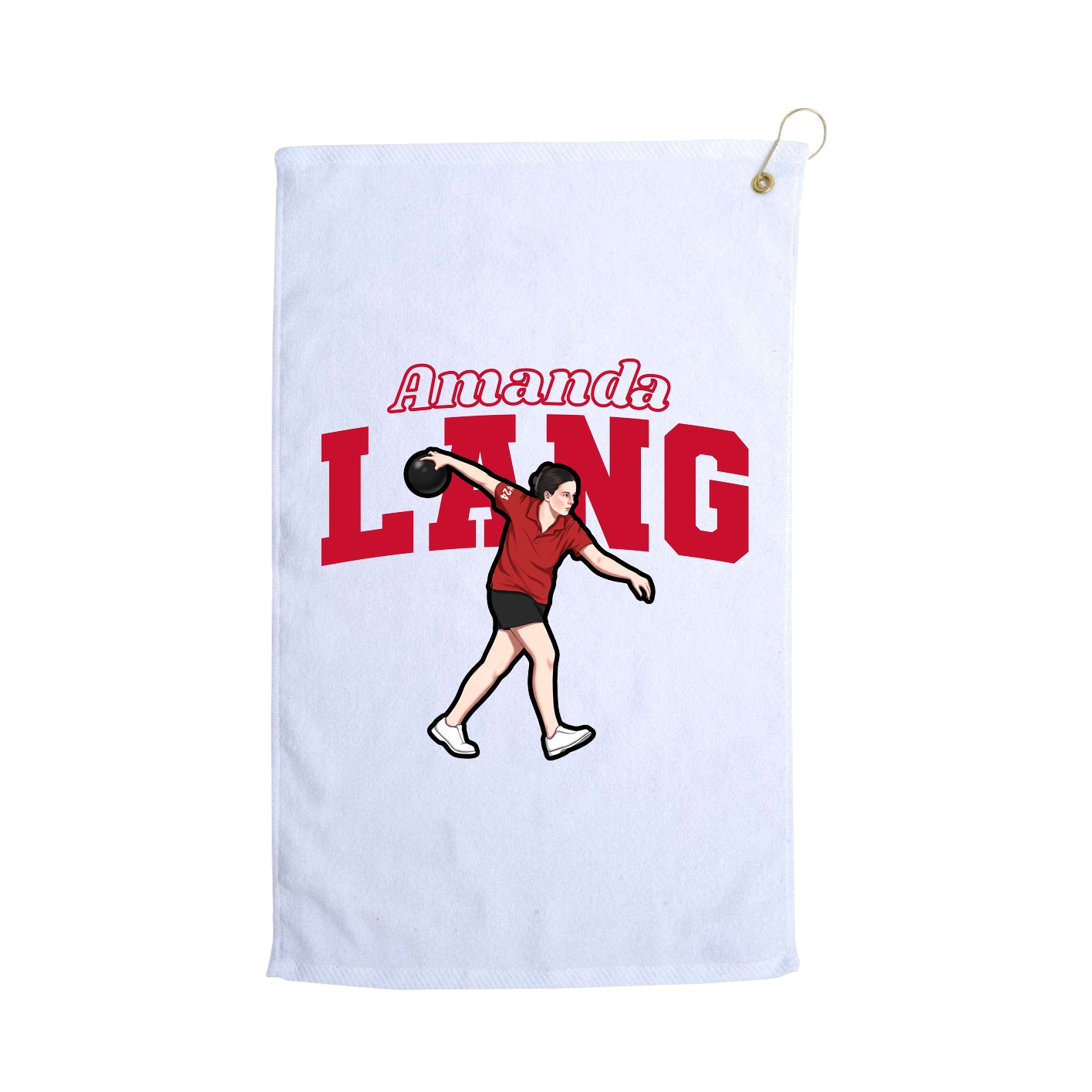 Golf Towel — Name Arch in White
