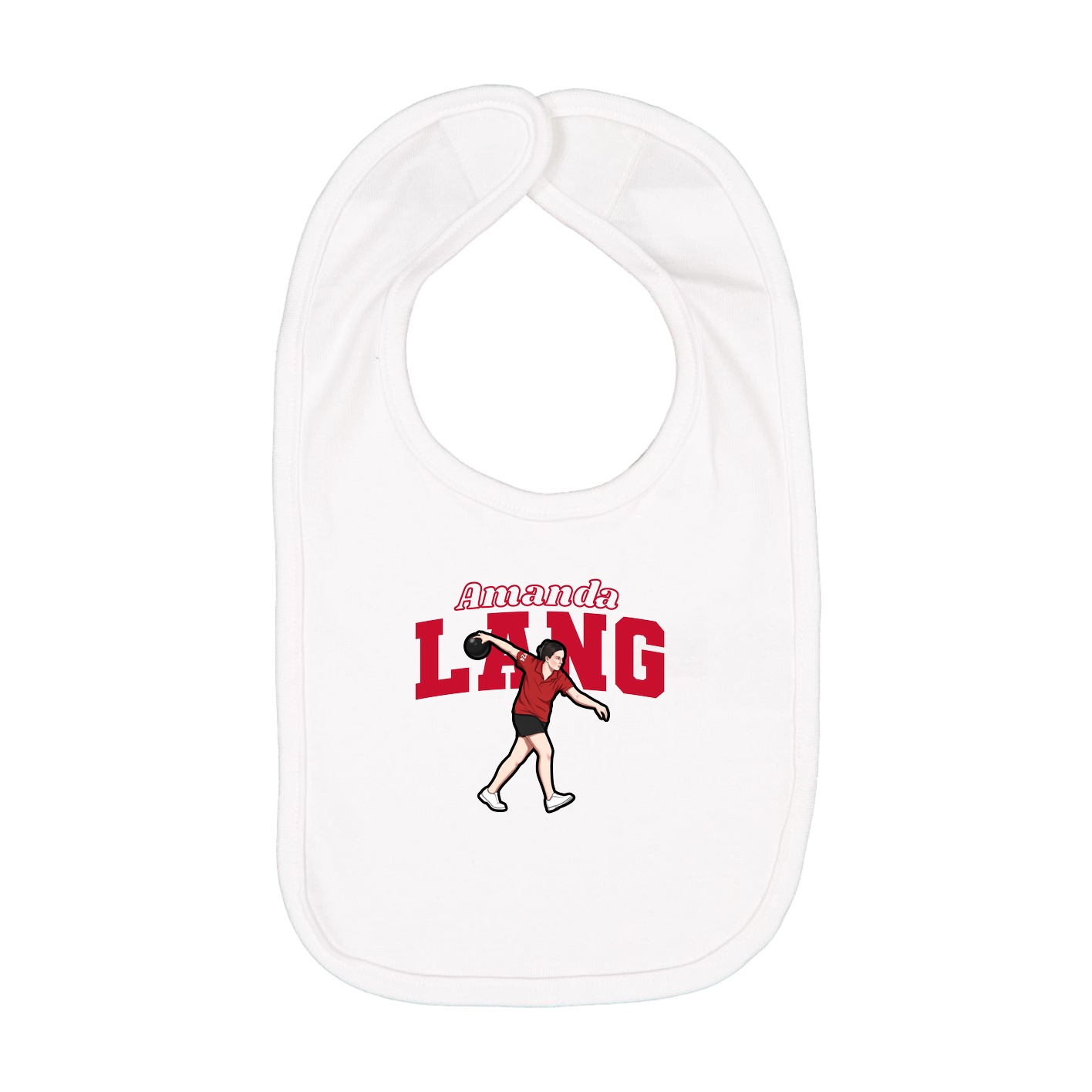 Infant Bib — Name Arch in White