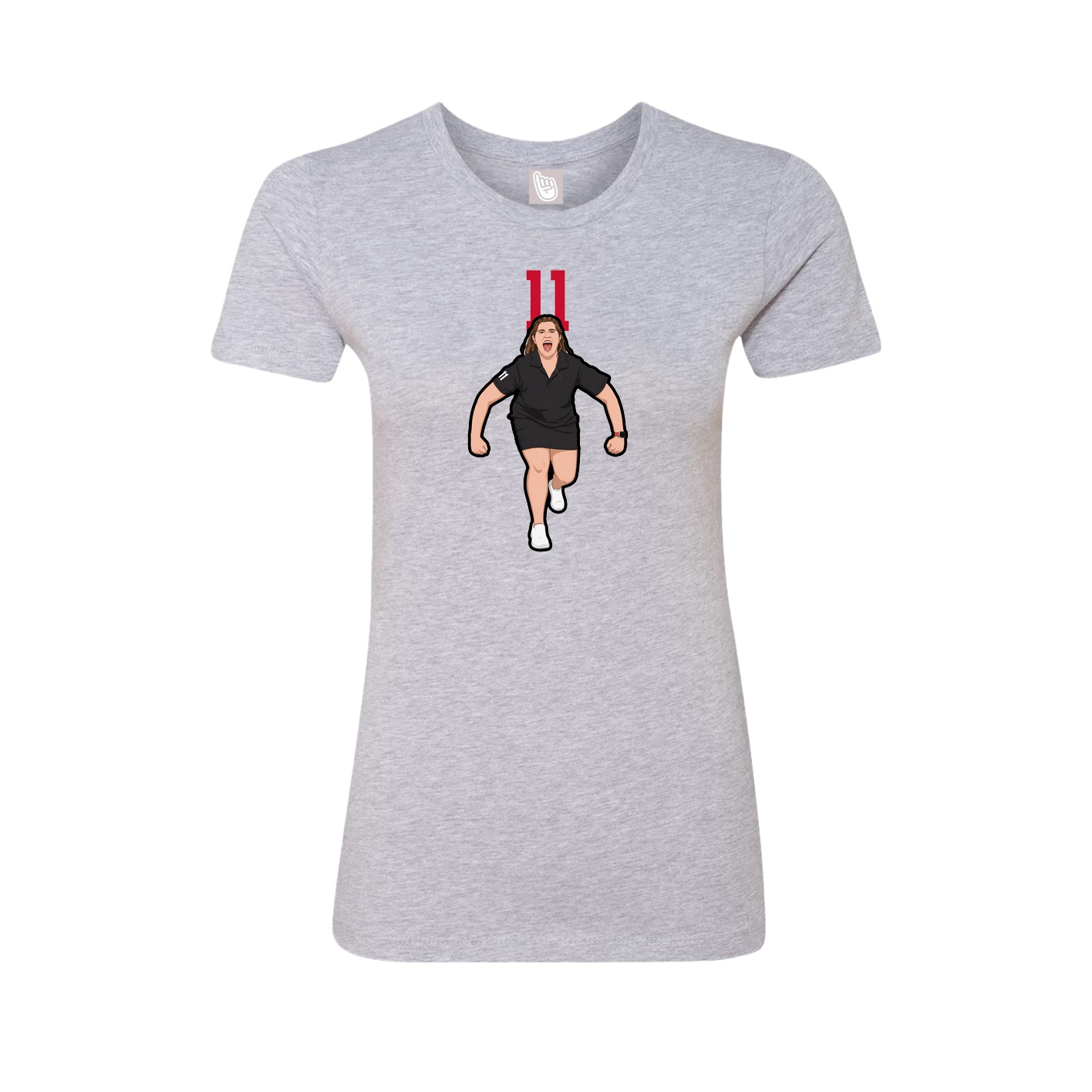 Fitted Women's Tee — Number Top in Grey