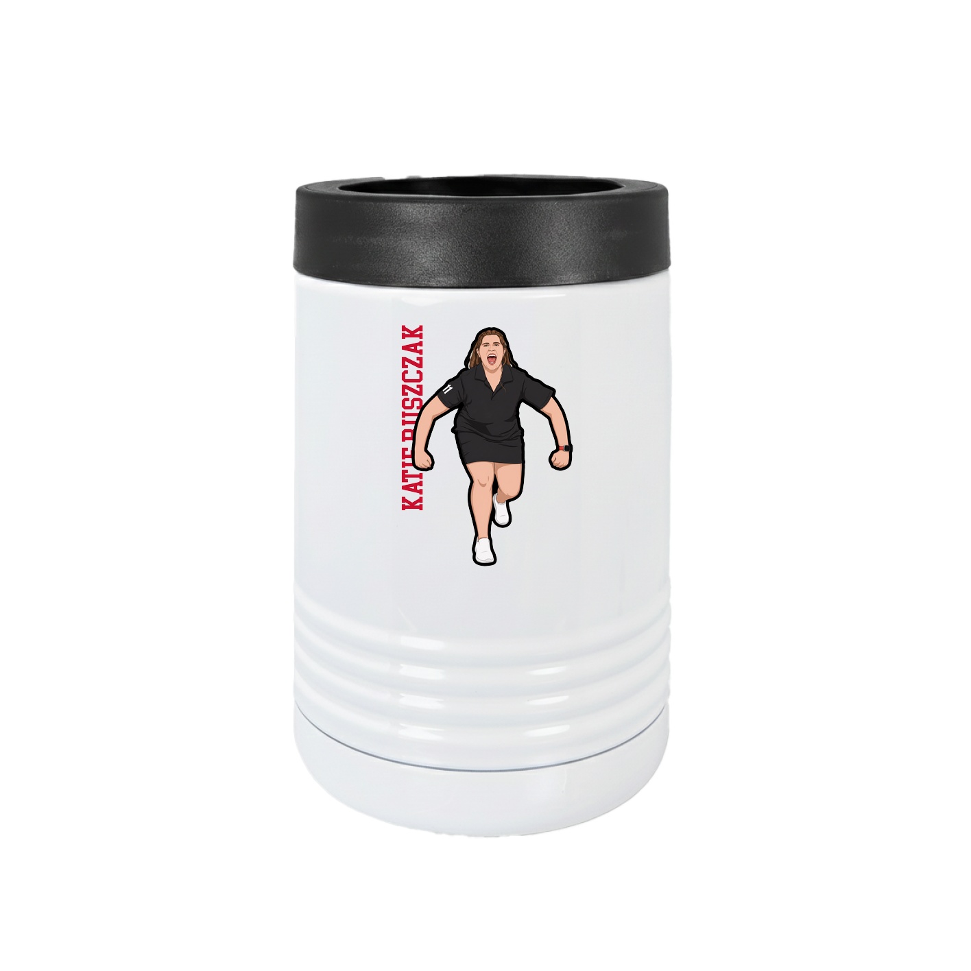 Beverage Holder — Name Vertical in White