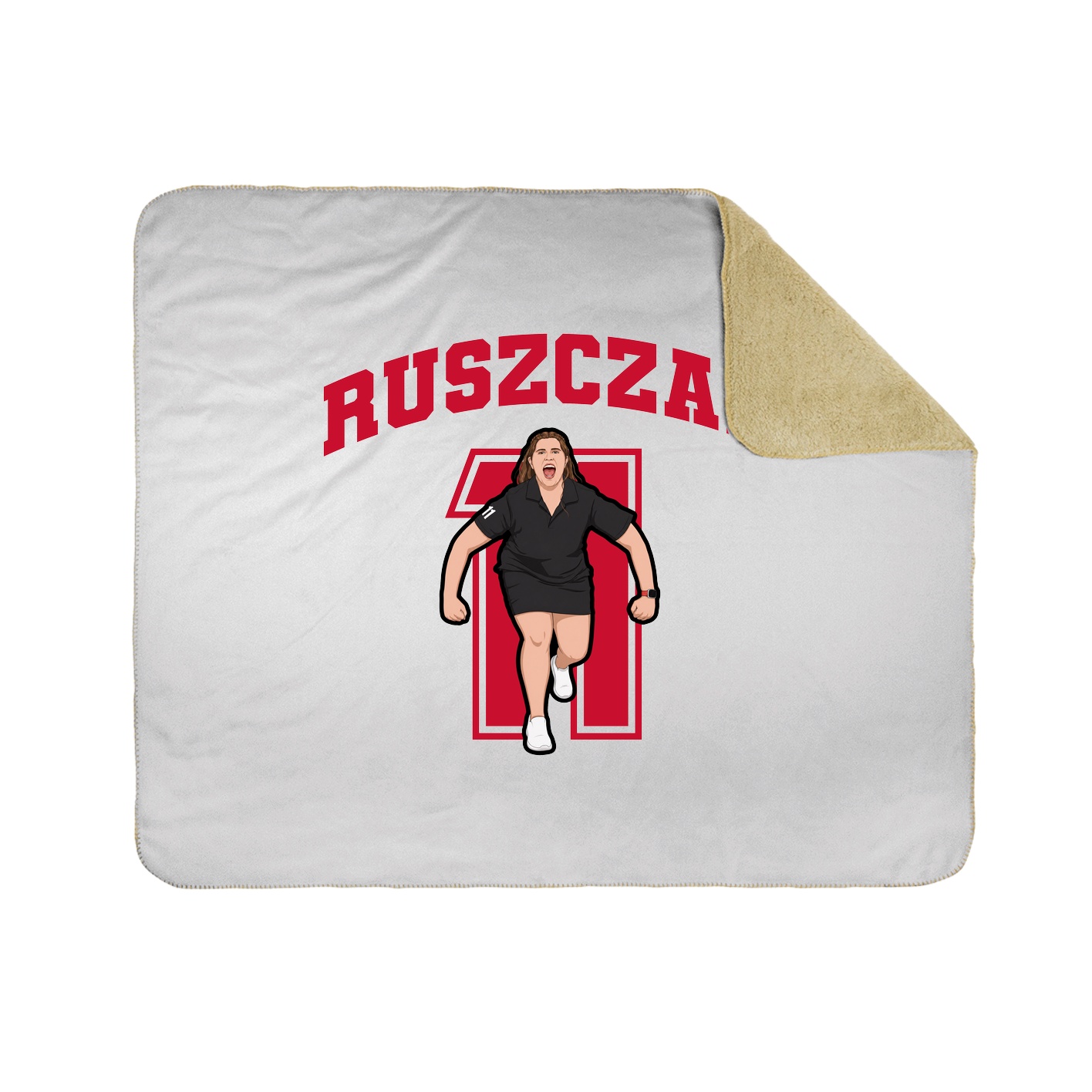 Throw Blanket — Number in White