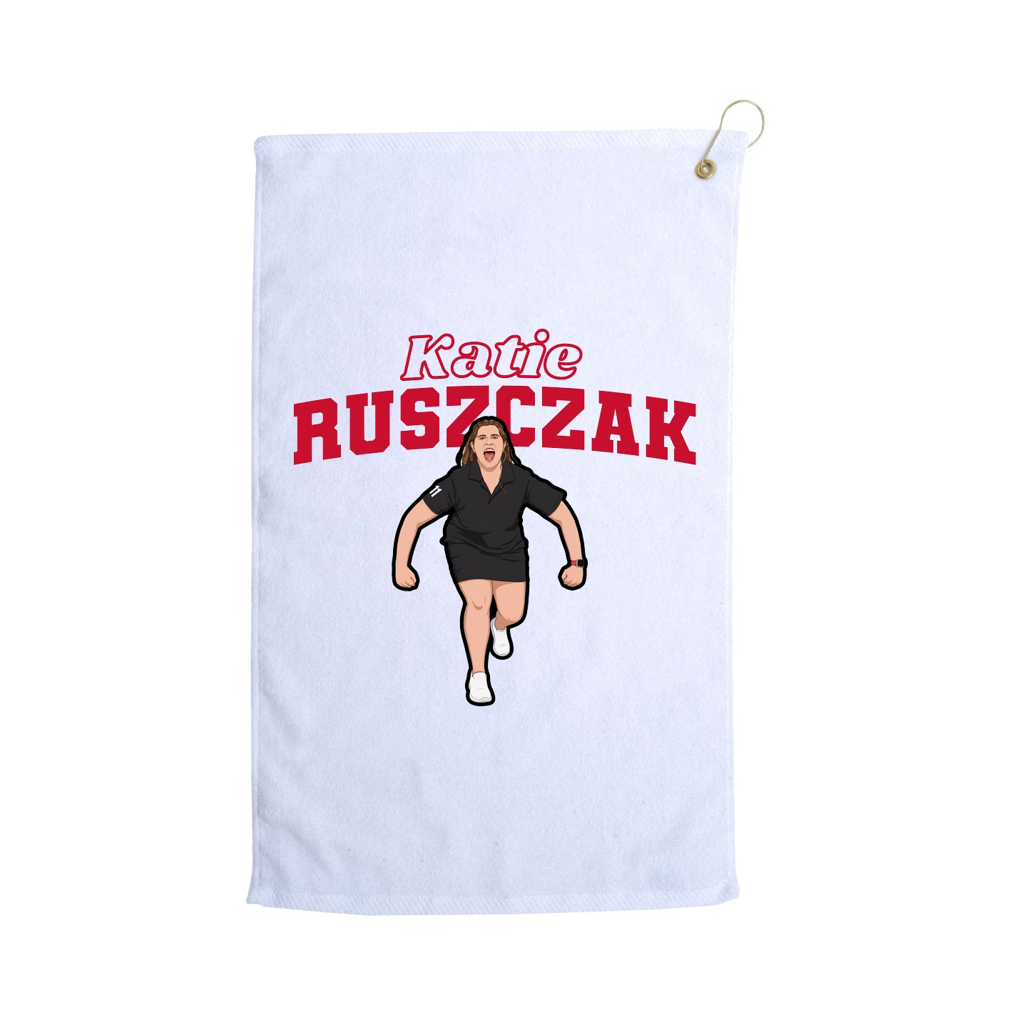 Golf Towel — Name Arch in White
