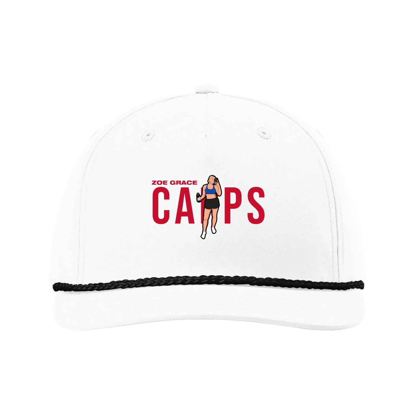 Five-Panel Classic Rope Cap — Player Name in White