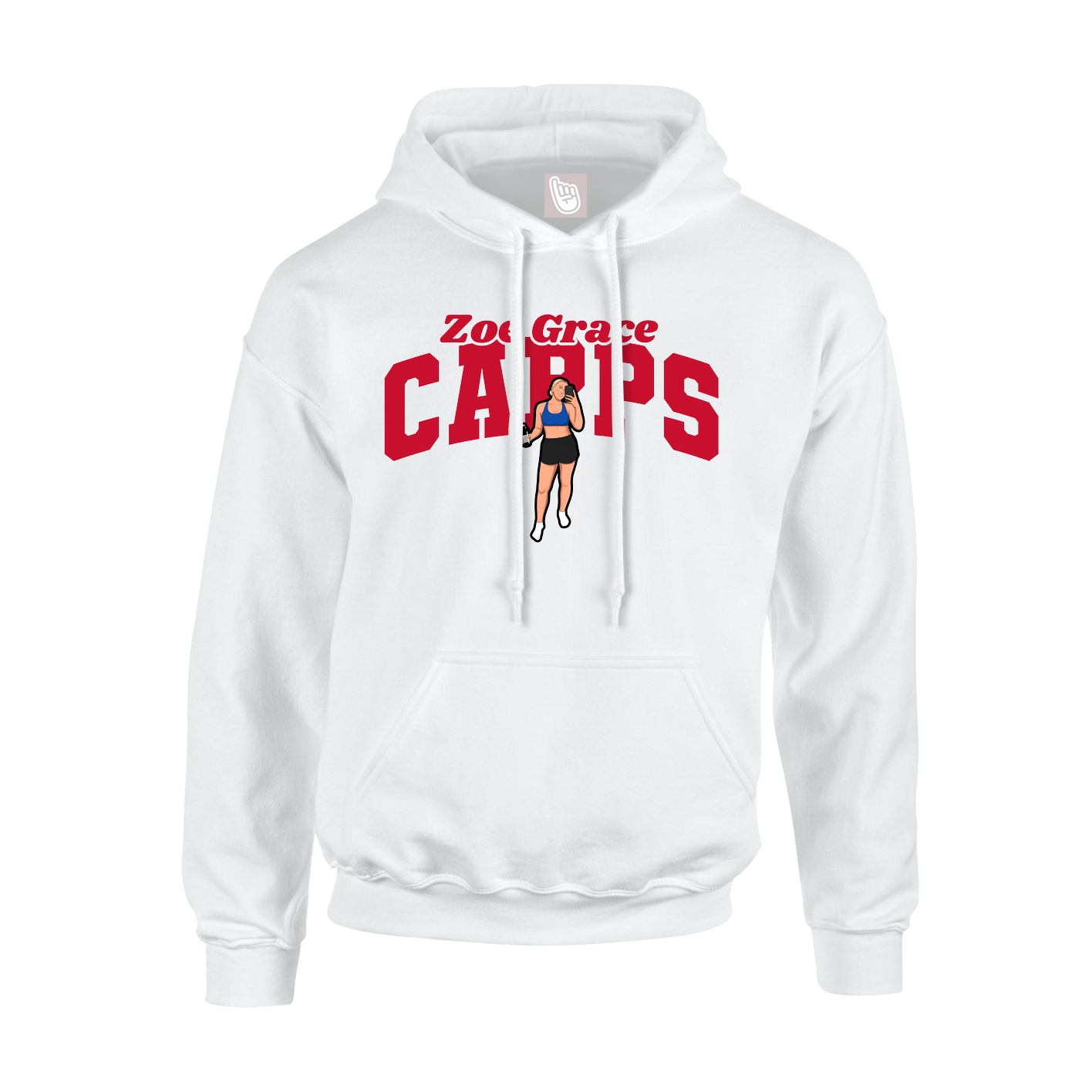 Youth Hoodie — Signature Arch in White