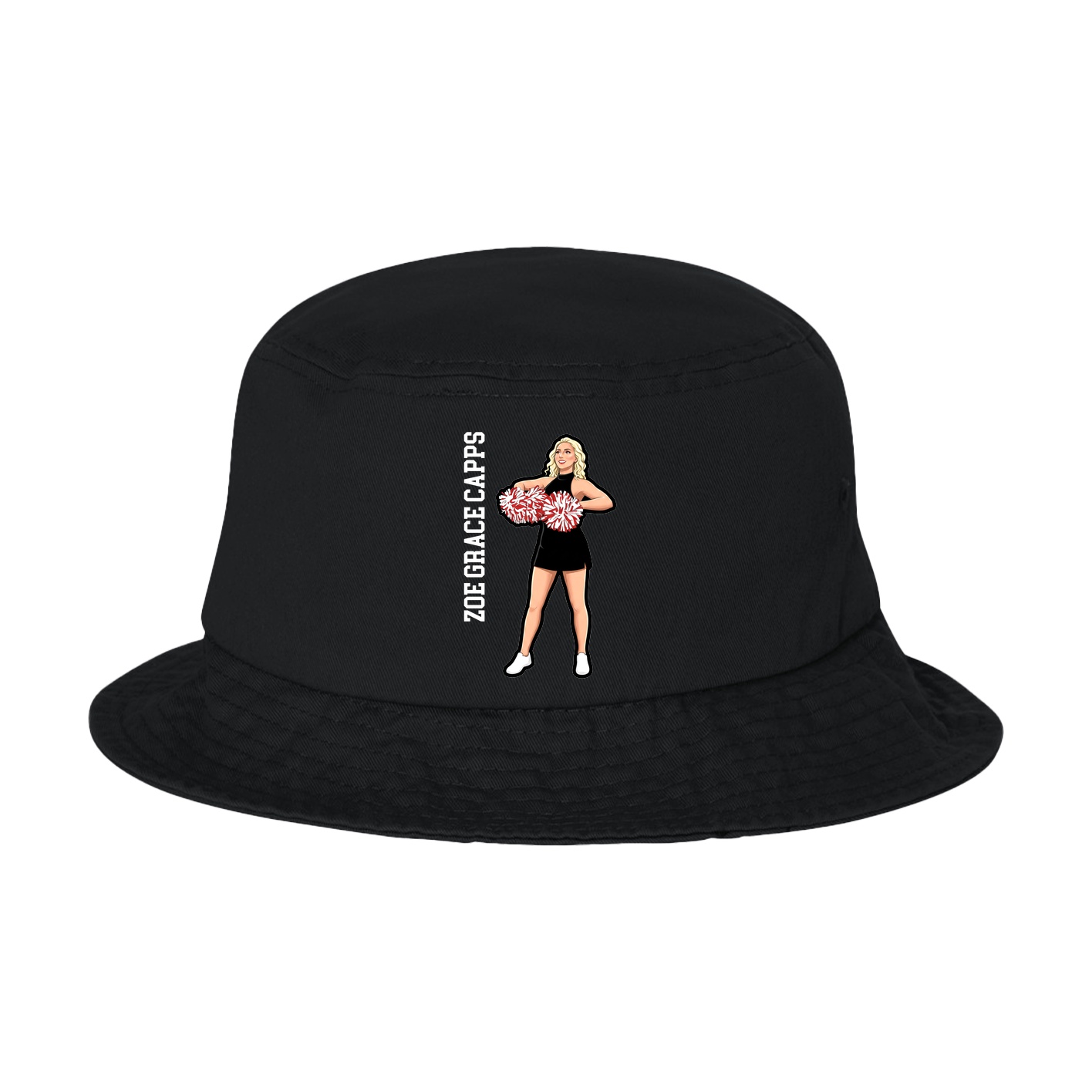 Bucket Cap — Name Vertical in Black