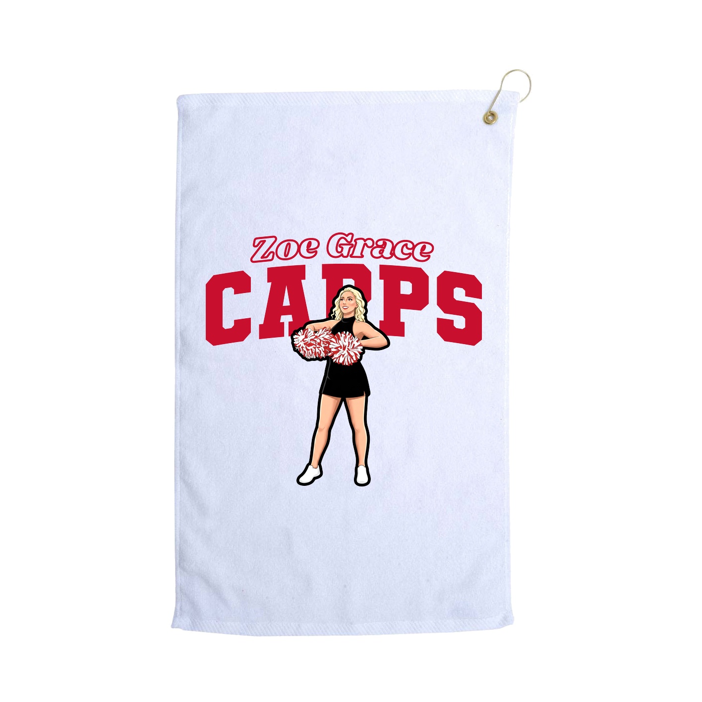 Golf Towel — Name Arch in White