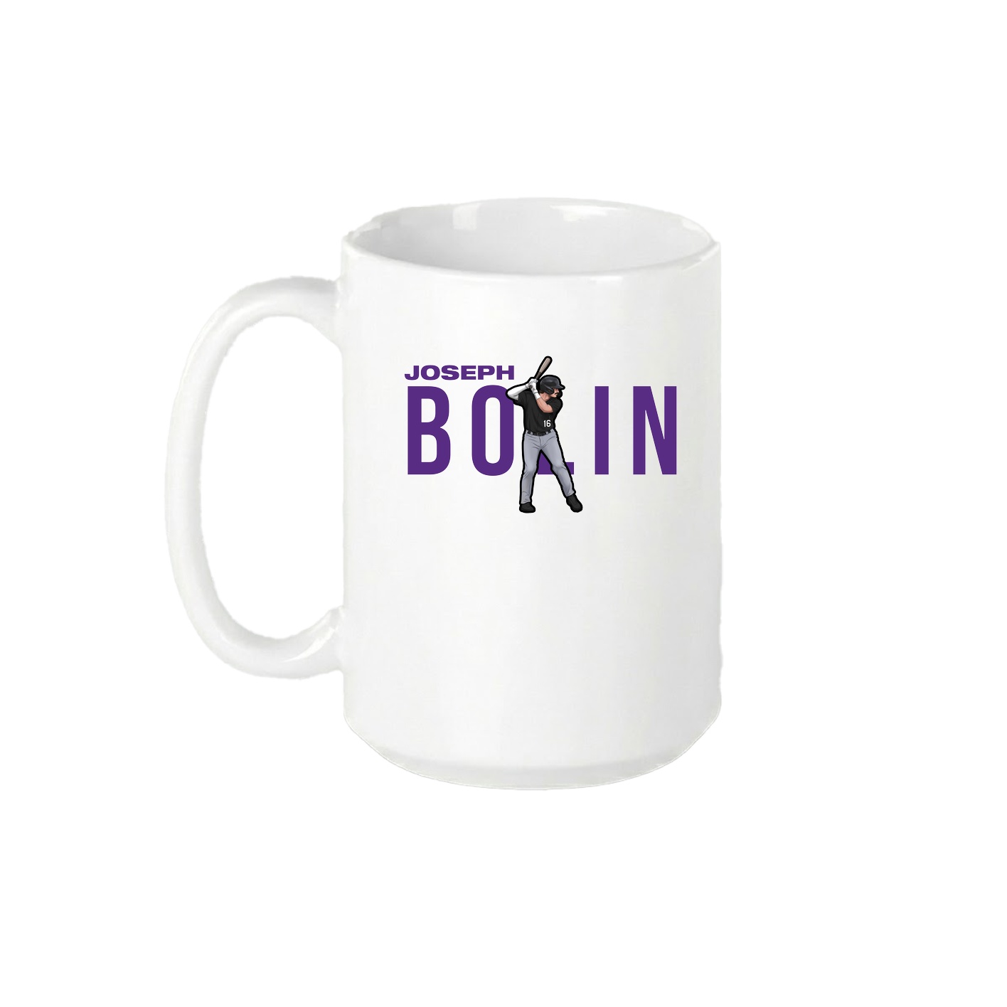 15oz Coffee Mug — Player Name in White