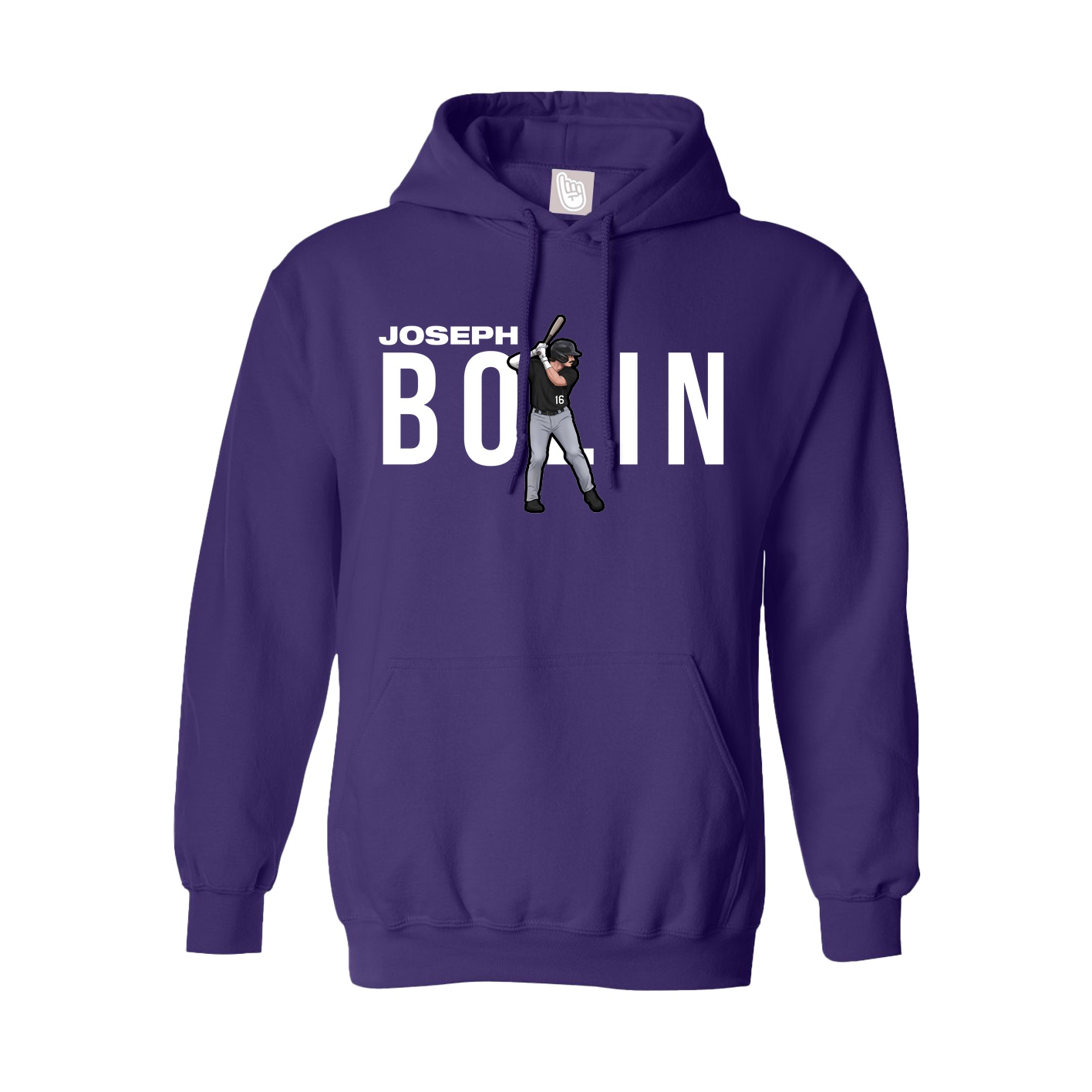 Youth Hoodie — Player Name in Purple