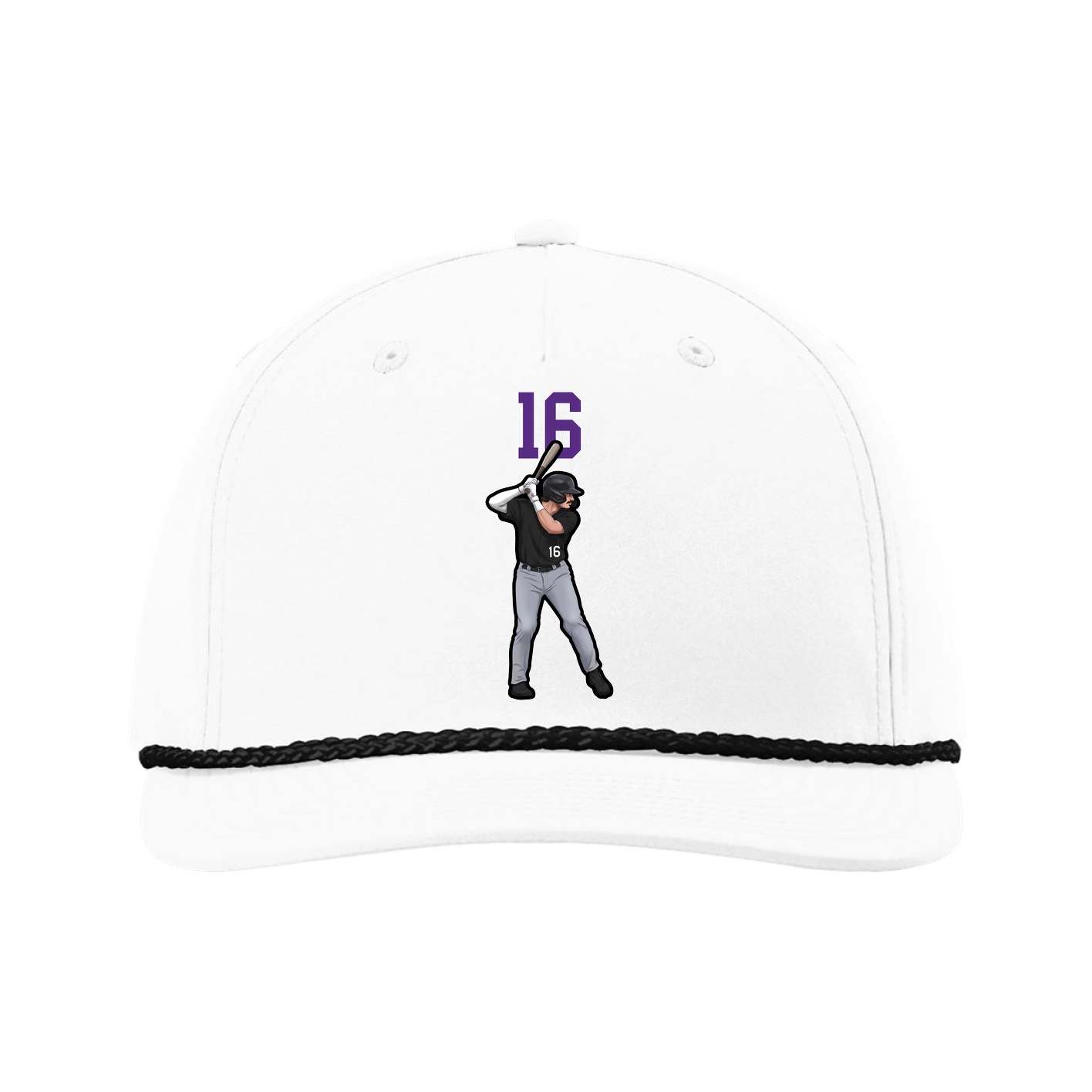 Five-Panel Classic Rope Cap — Number Top in White