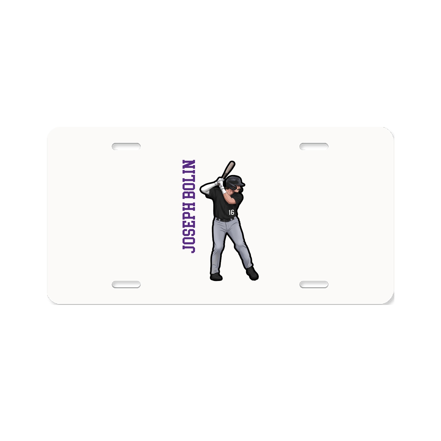 License Plate — Name Vertical in Classic