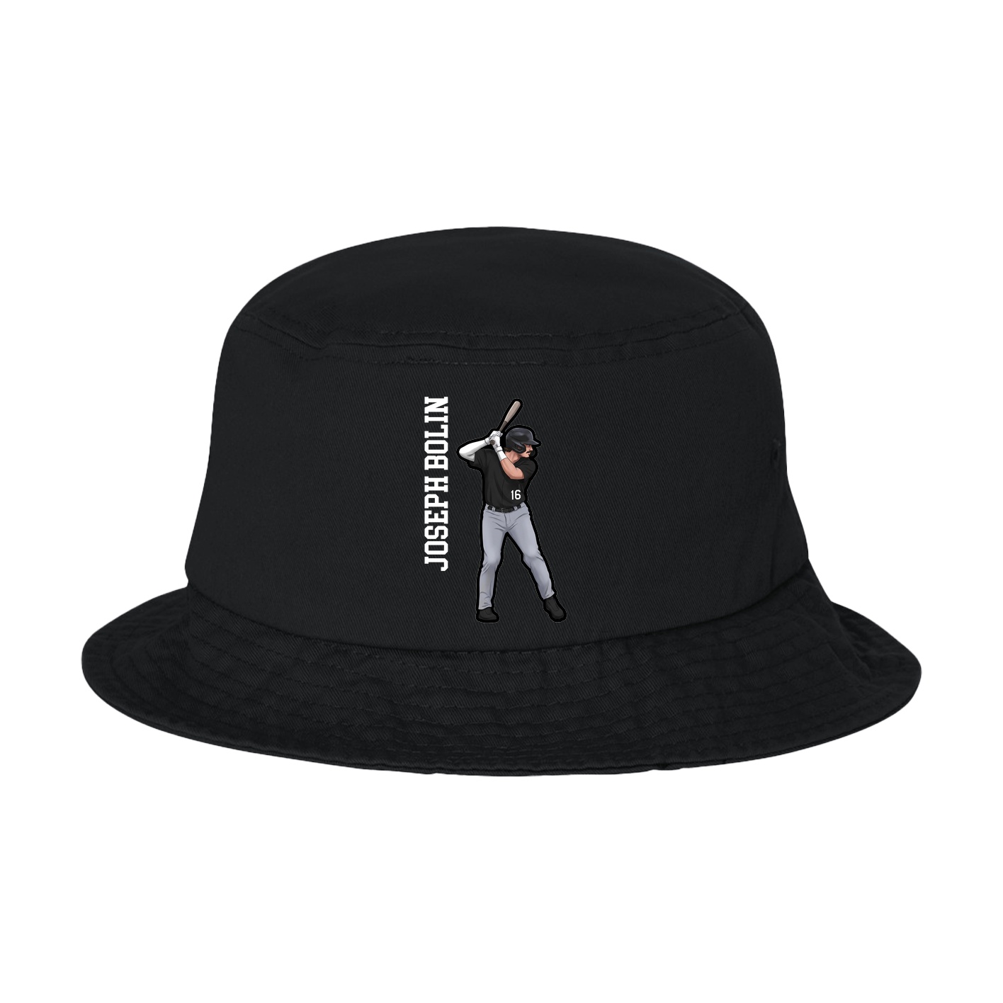 Bucket Cap — Name Vertical in Black
