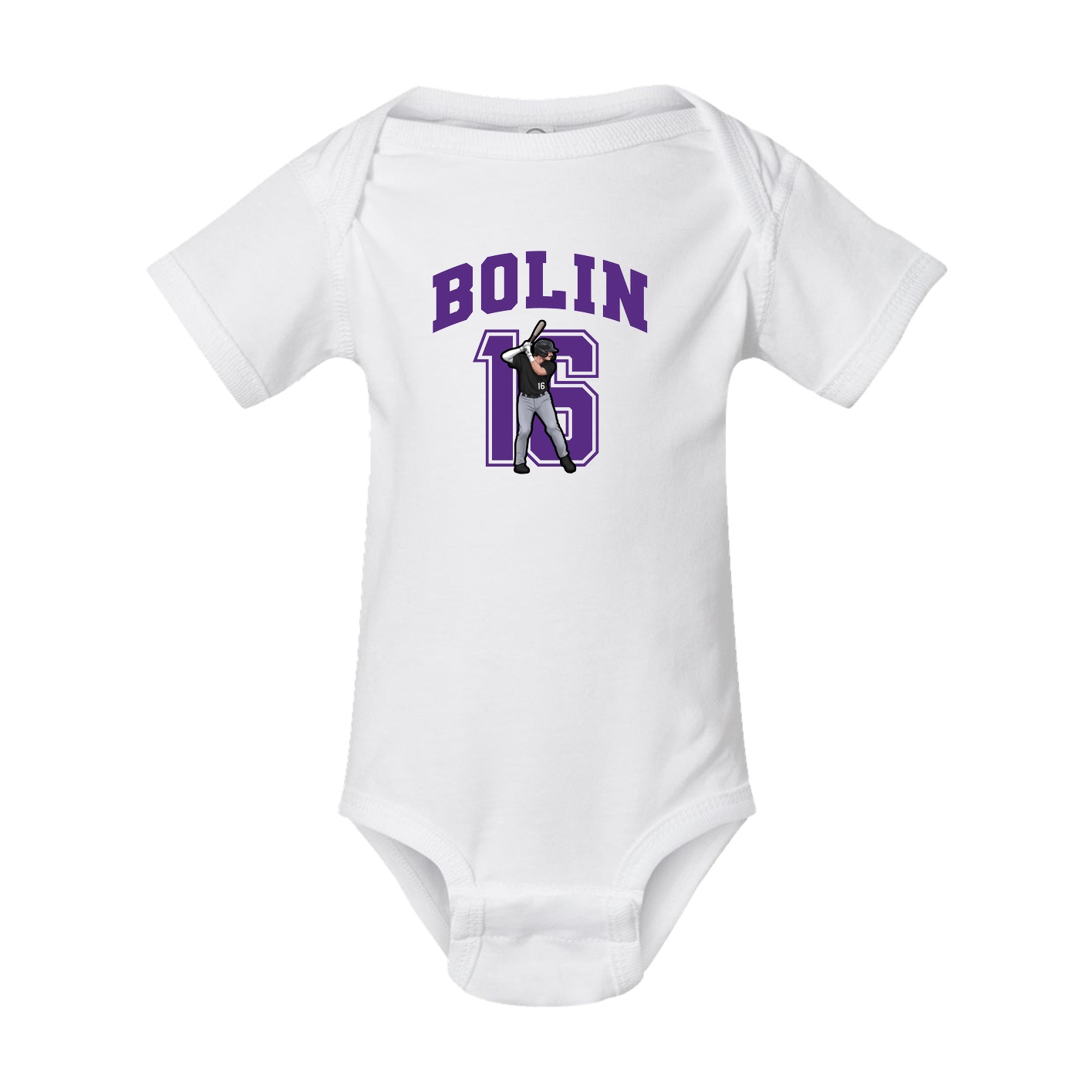 Baby Onesie — Number in White