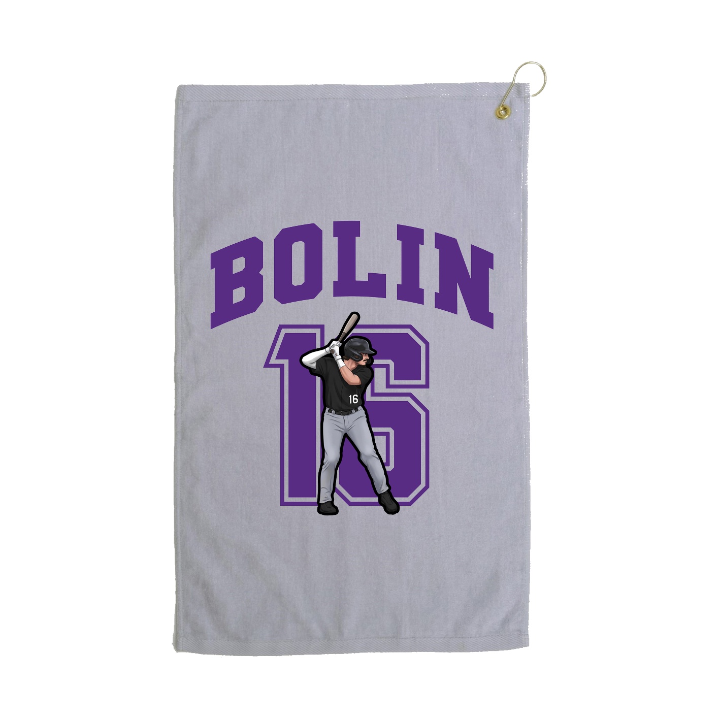 Golf Towel — Number in Grey