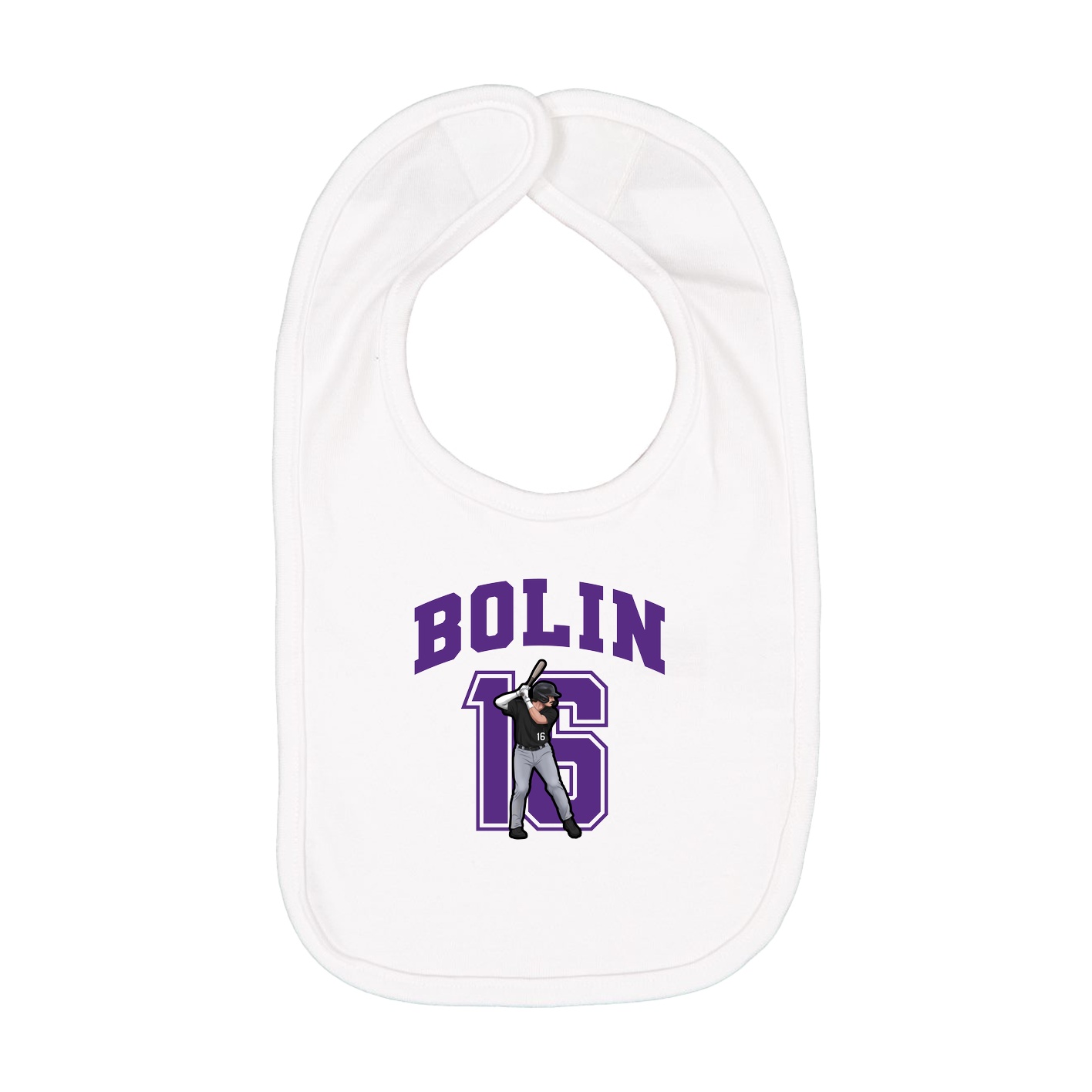 Infant Bib — Number in White