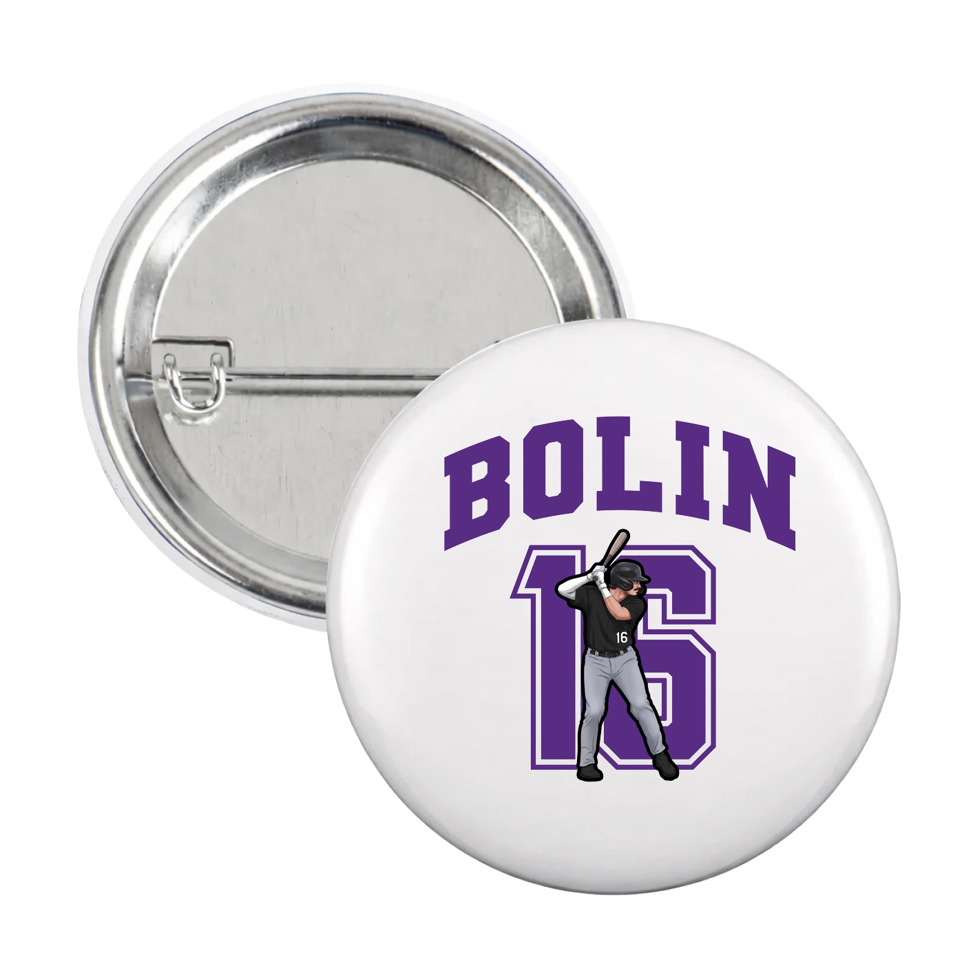 Game Day Button — Number in White