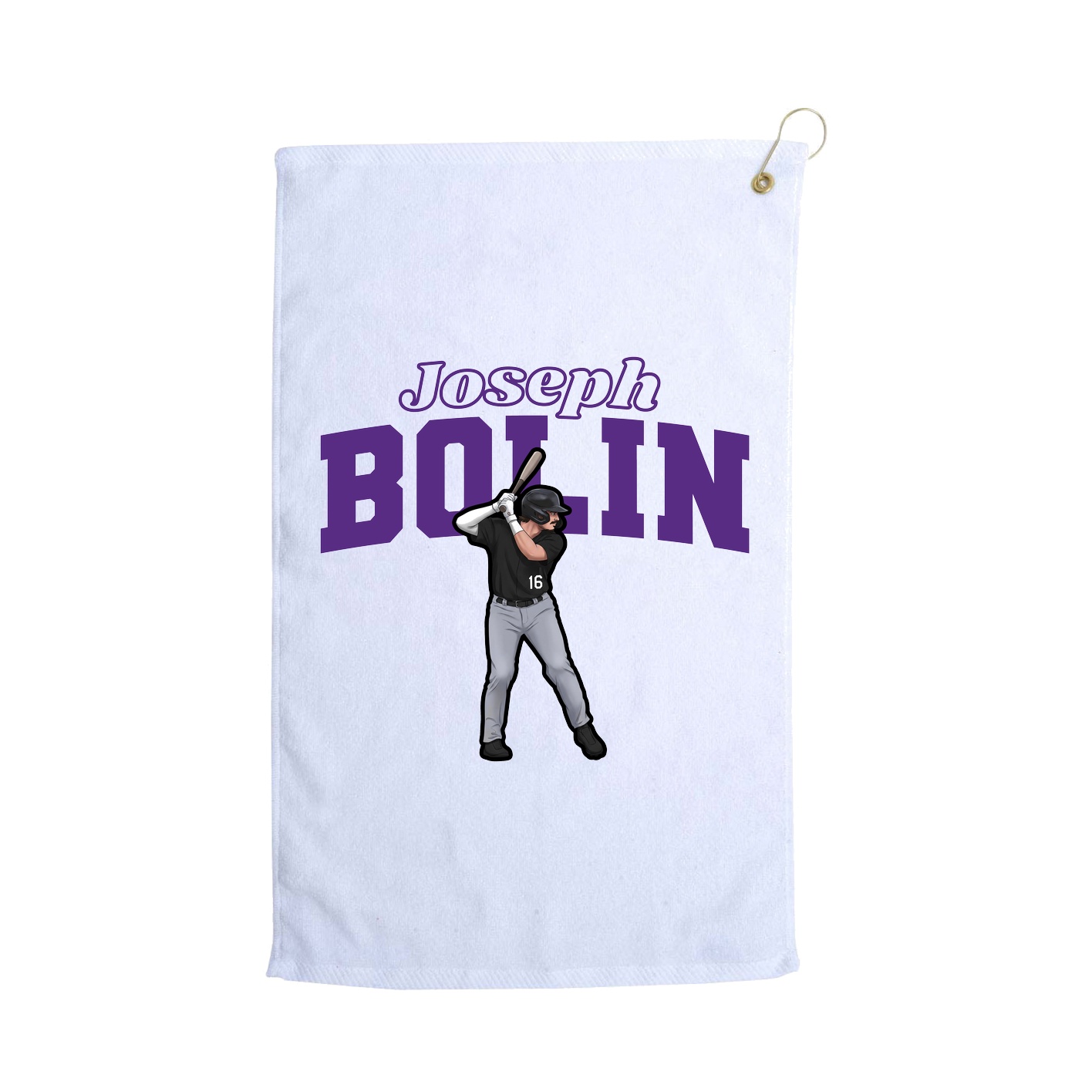 Golf Towel — Name Arch in White
