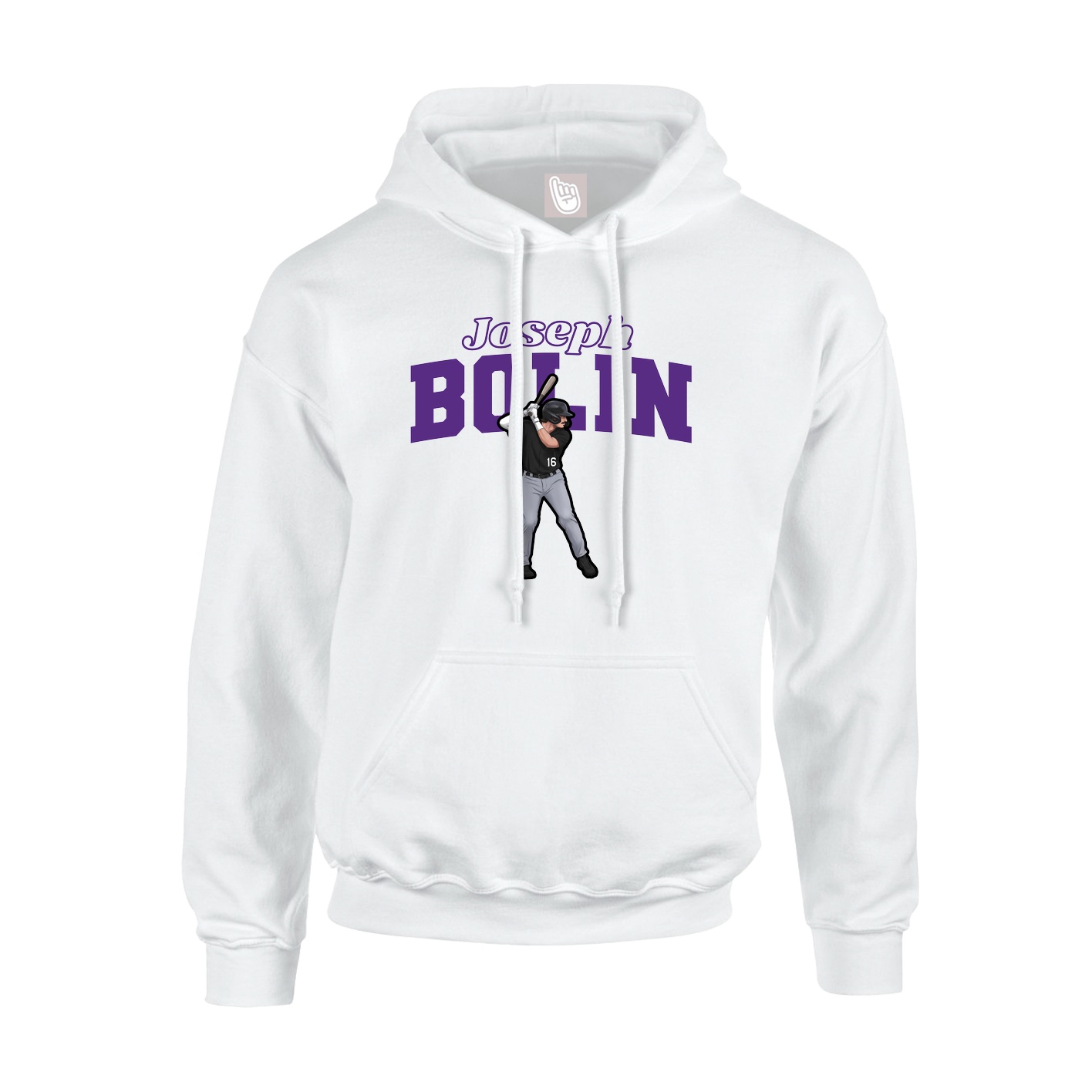 Hoodie — Name Arch in White