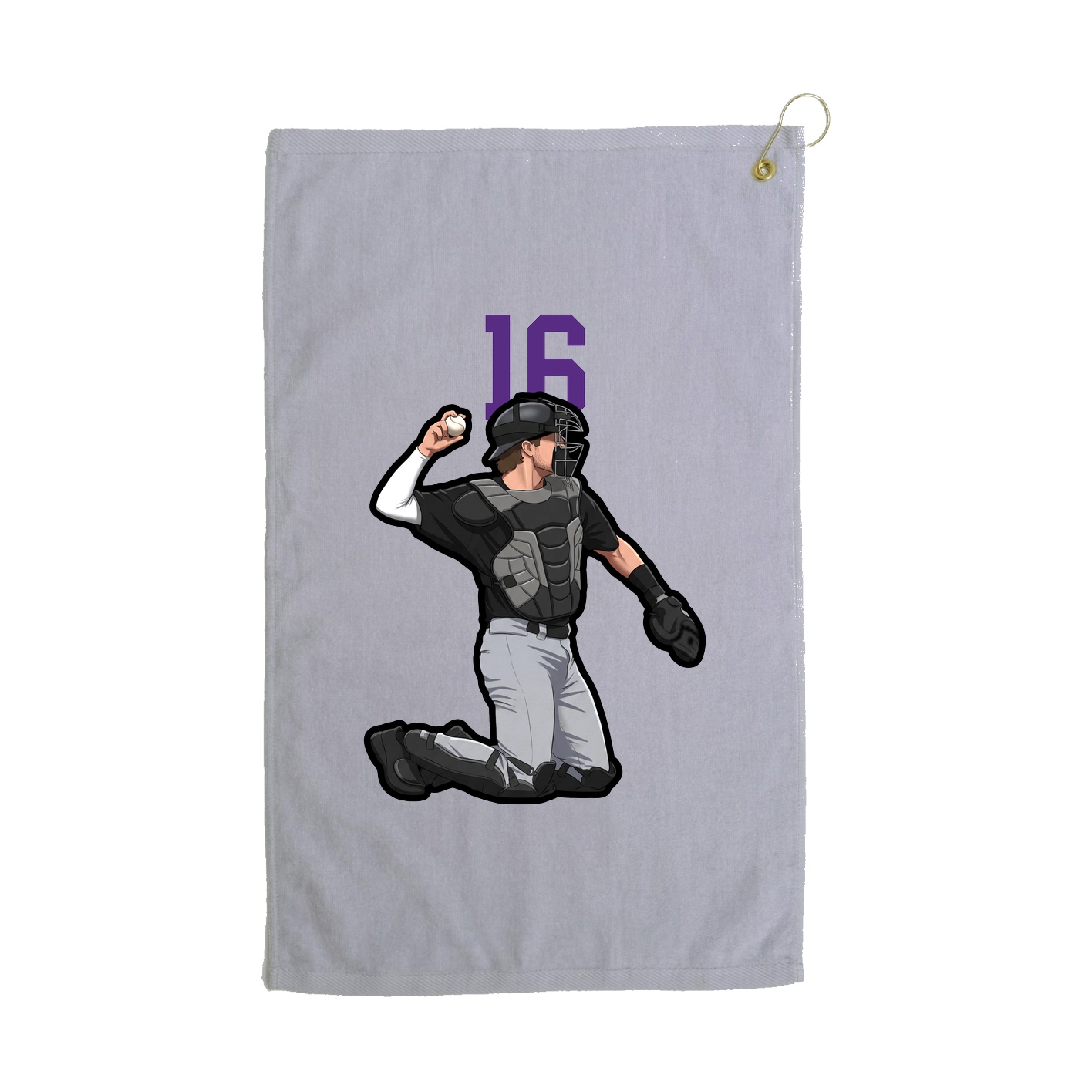 Golf Towel — Number Top in Grey