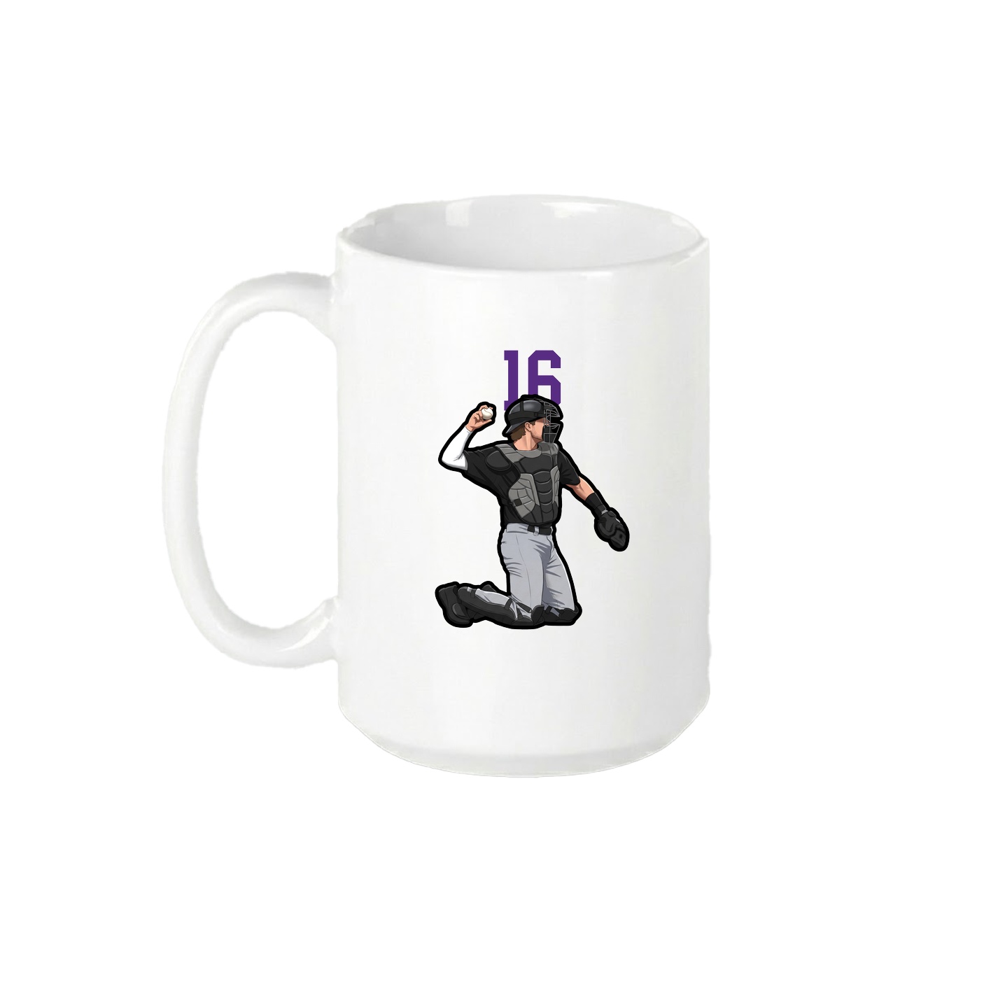 15oz Coffee Mug — Number Top in White