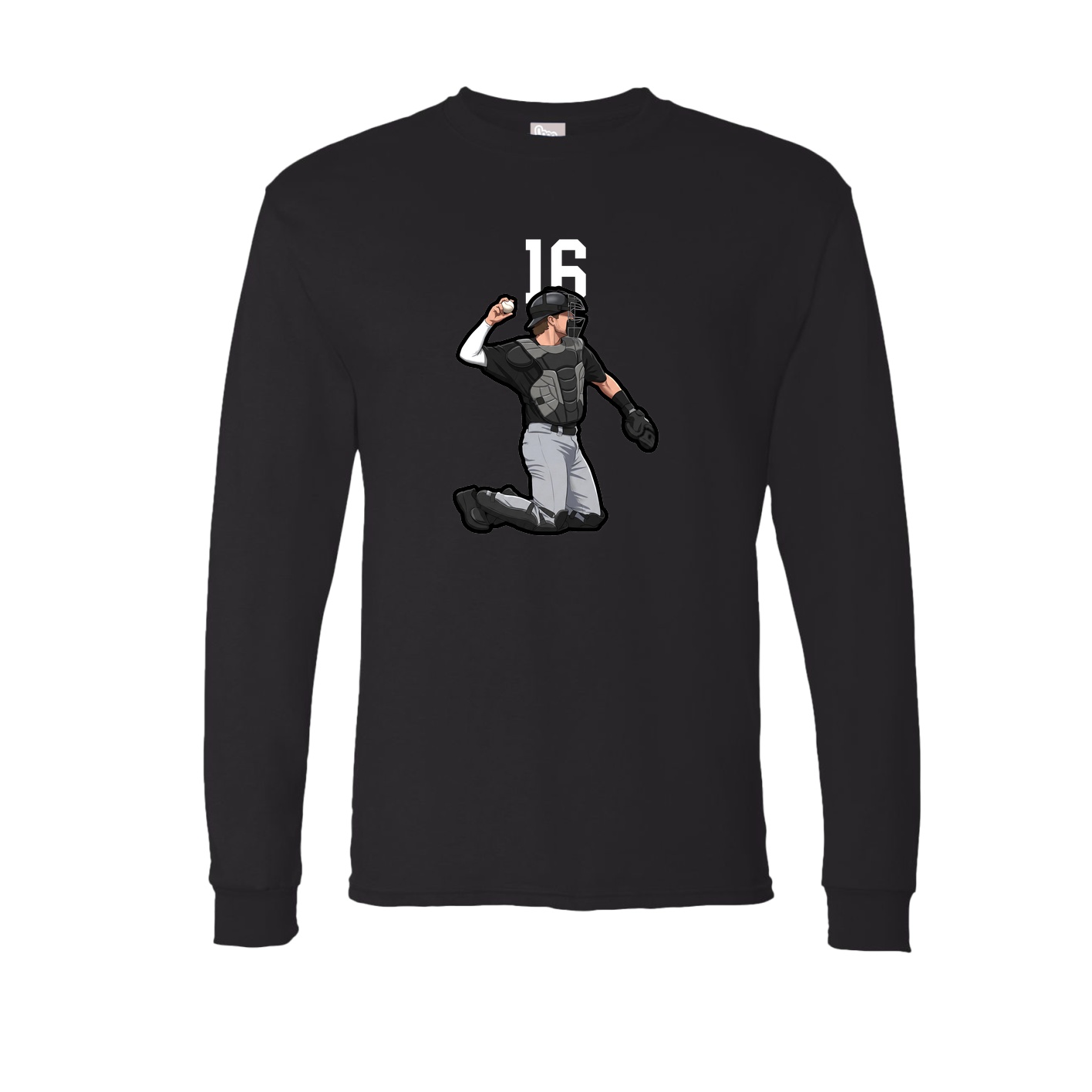 Long Sleeve Tee — Number Top in Black