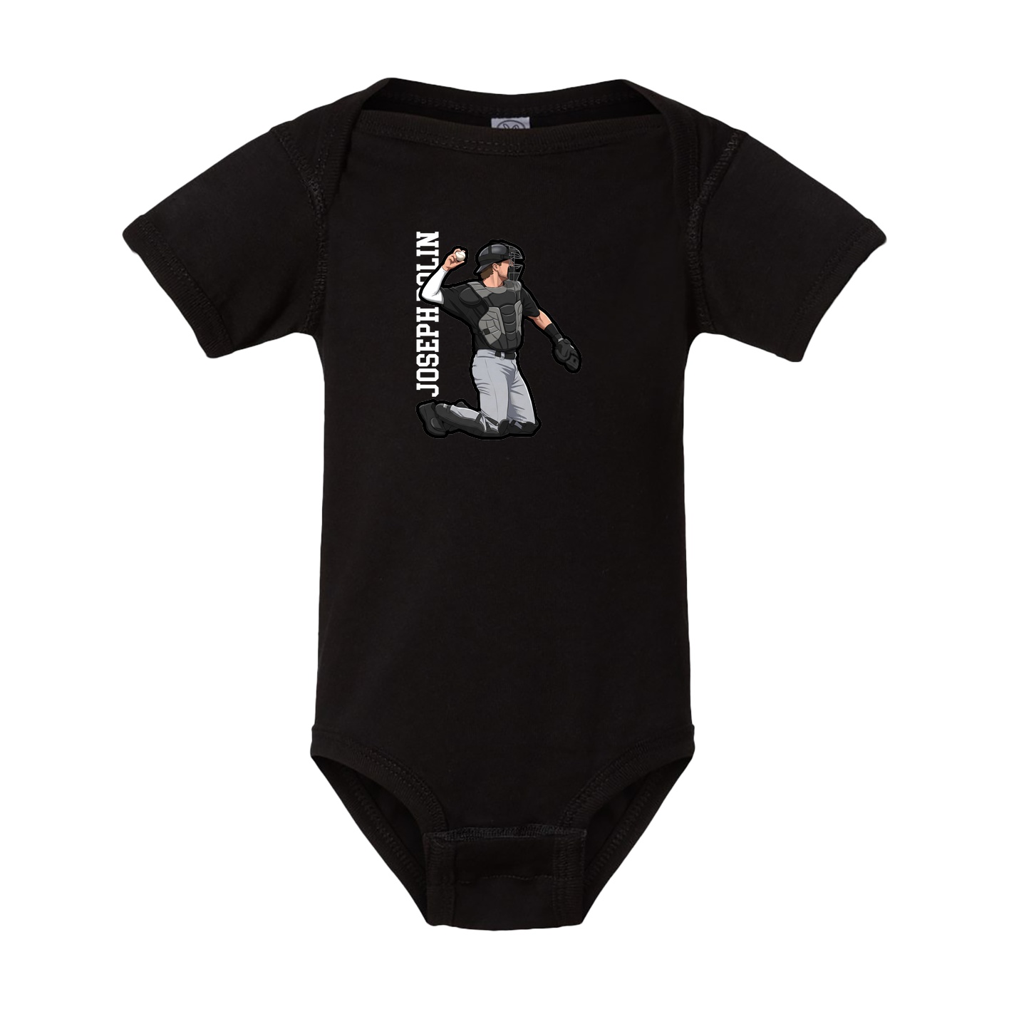 Baby Onesie — Name Vertical in Black