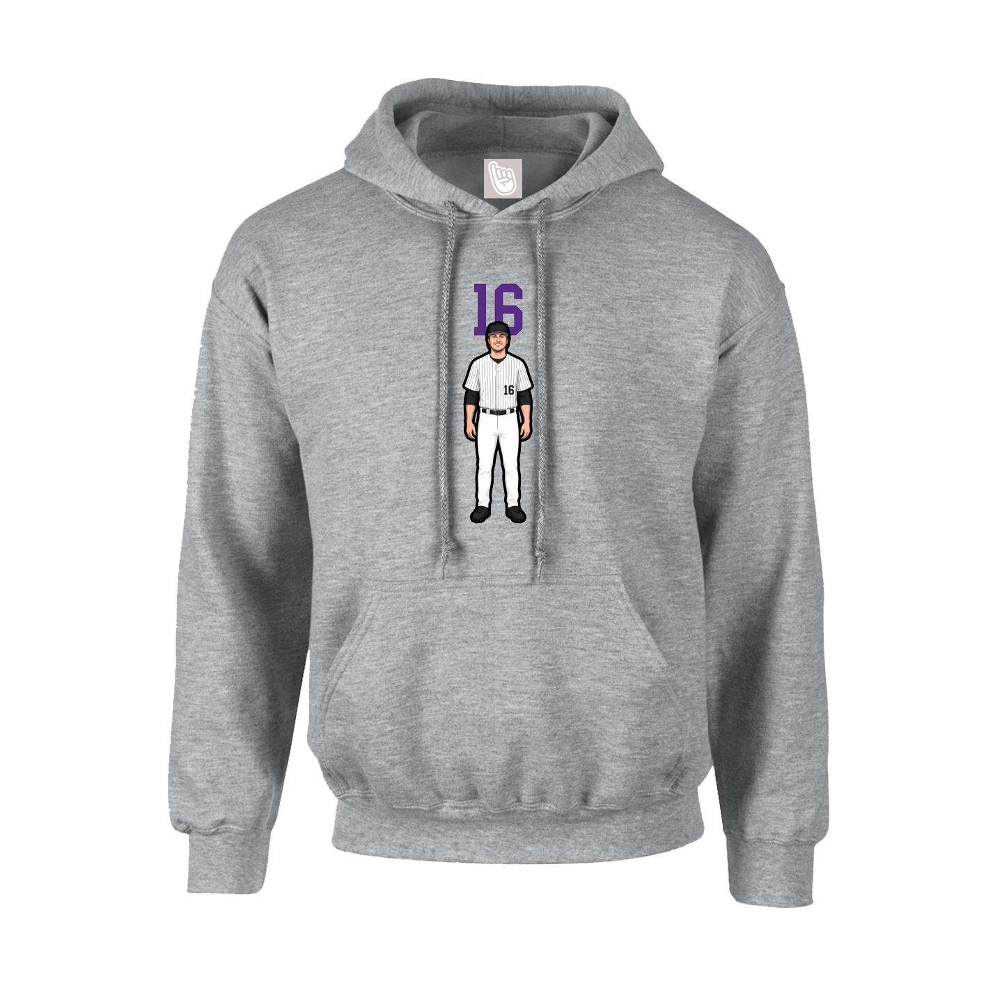 Hoodie — Number Top in Grey