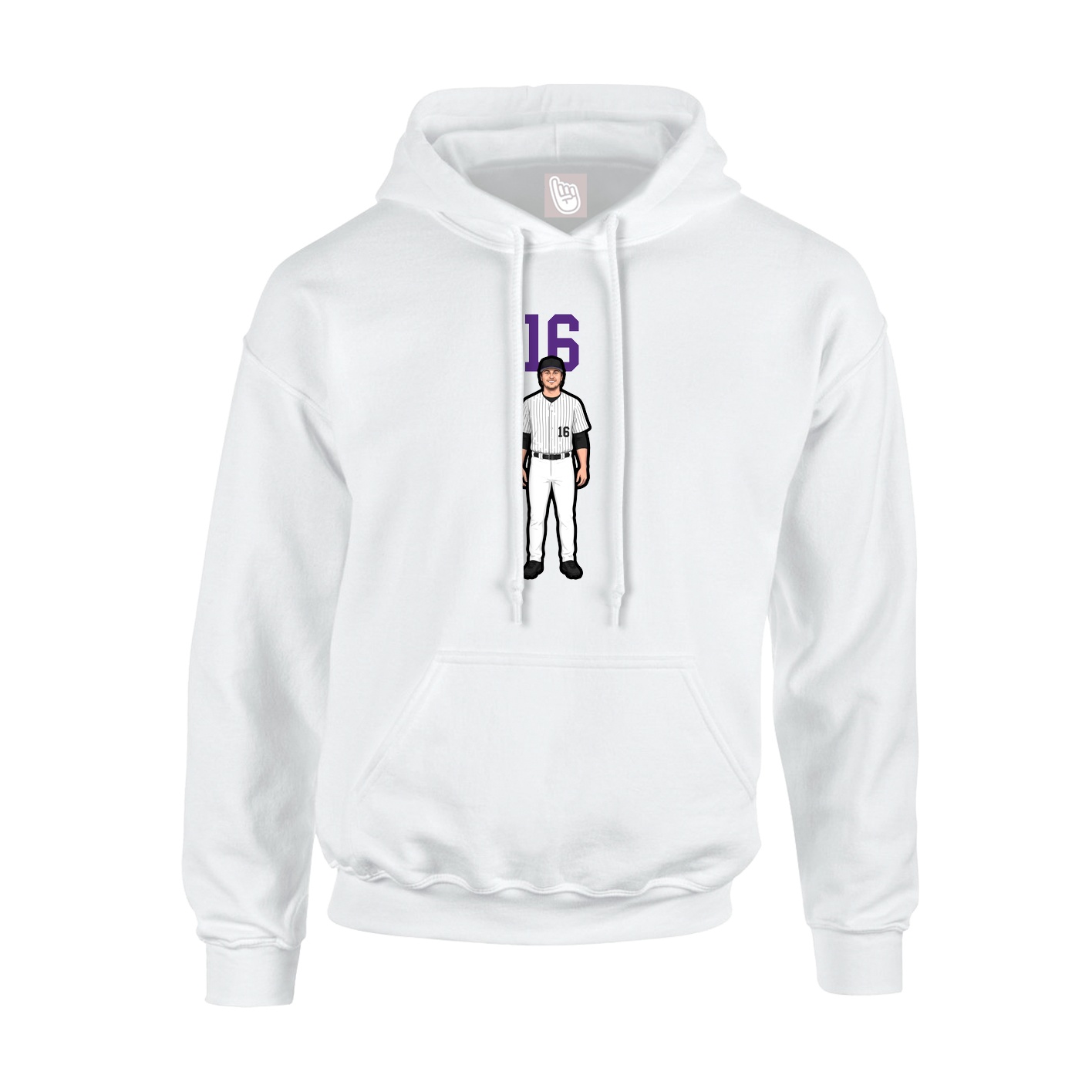 Youth Hoodie — Number Top in White