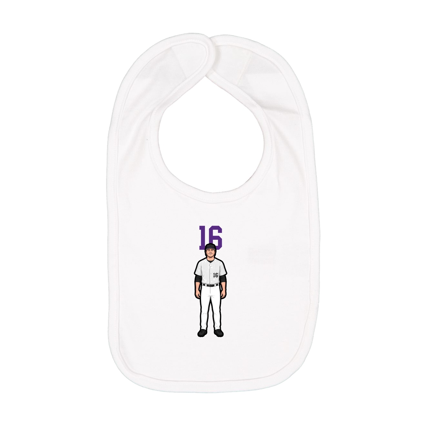 Infant Bib — Number Top in White