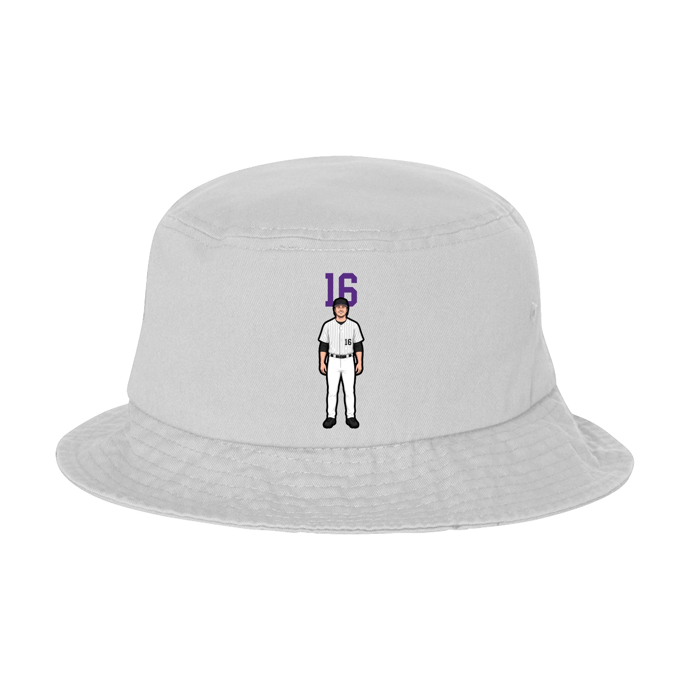Bucket Cap — Number Top in White