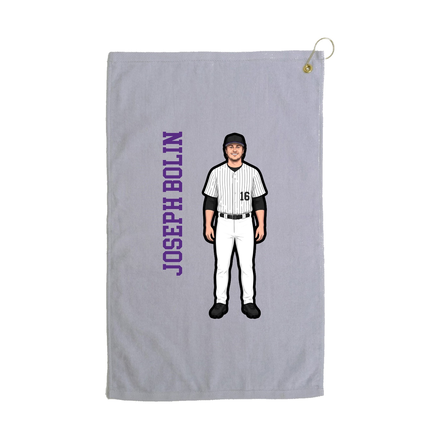 Golf Towel — Name Vertical in Grey