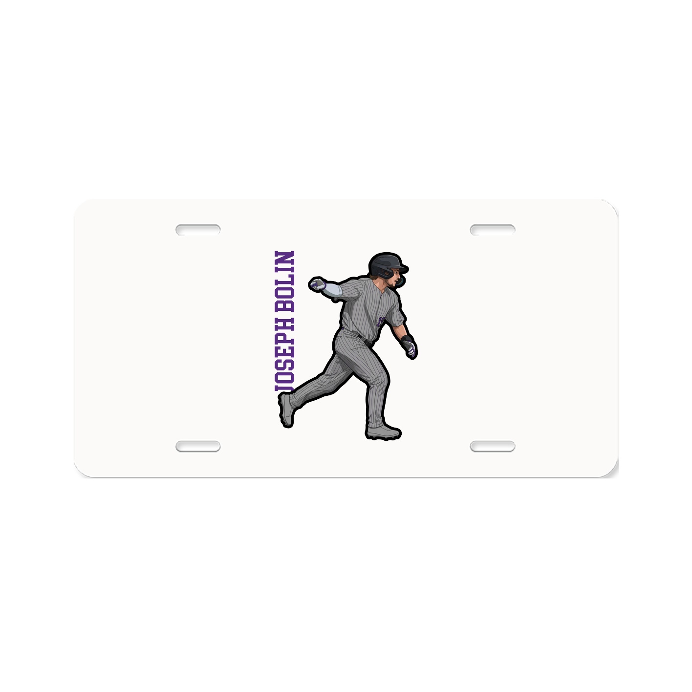 License Plate — Name Vertical in Classic