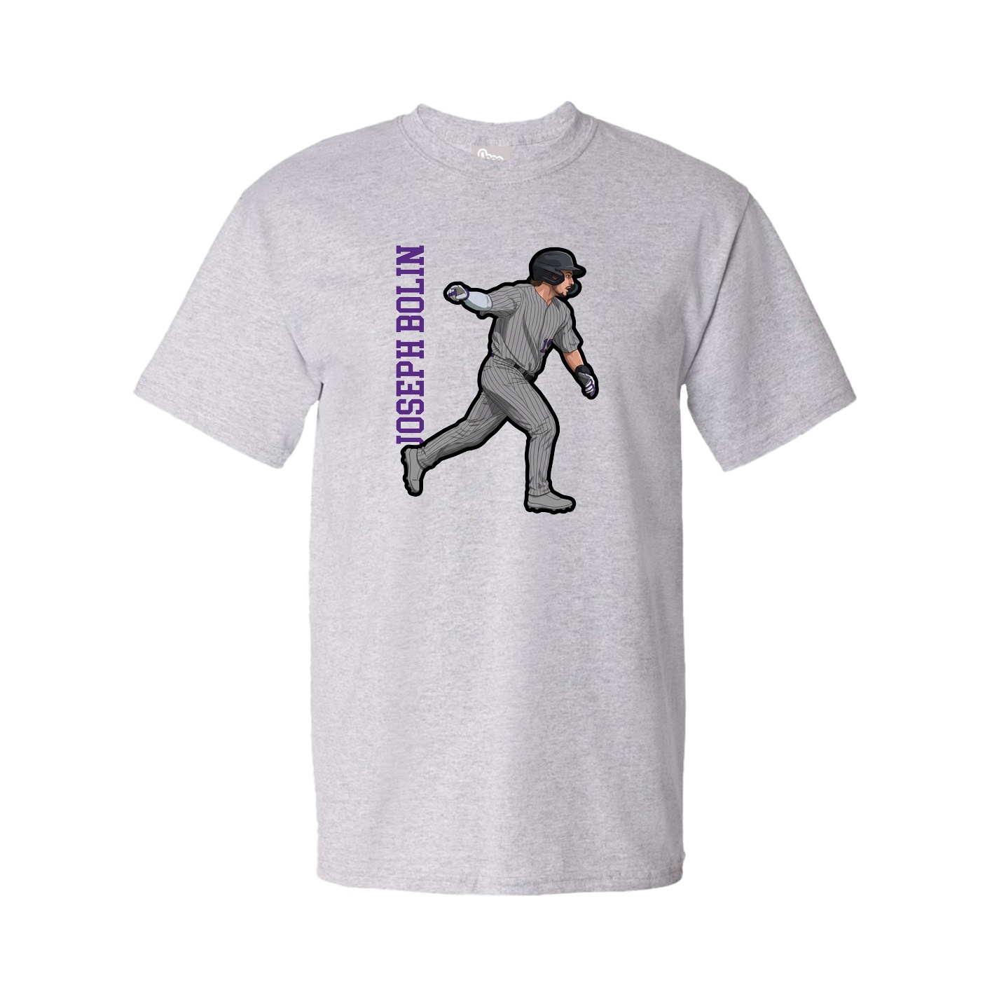 Tee — Name Vertical in Grey
