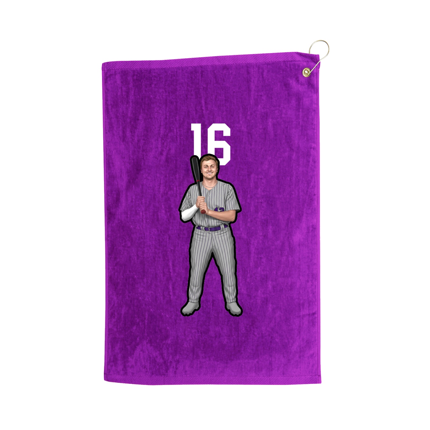 Golf Towel — Number Top in Purple