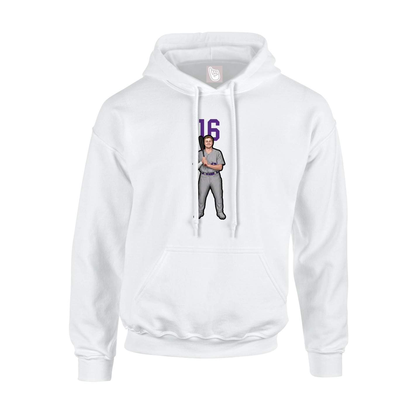 Youth Hoodie — Number Top in White