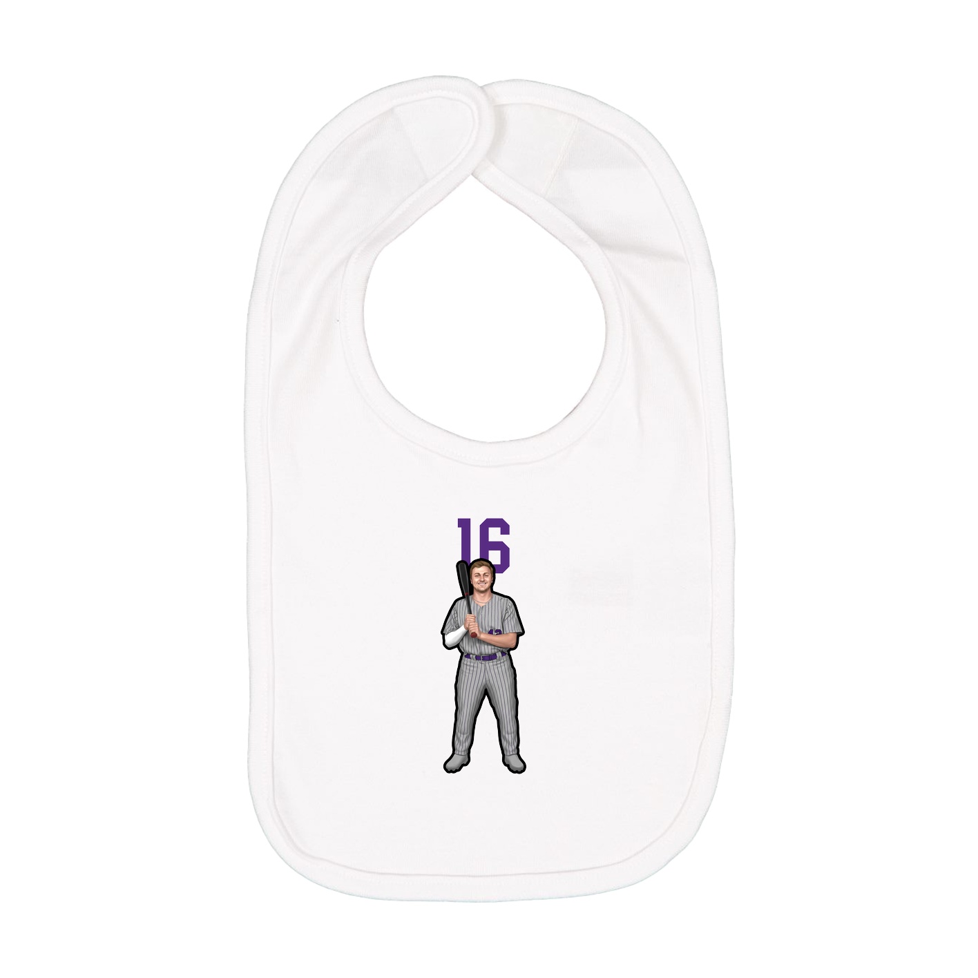 Infant Bib — Number Top in White